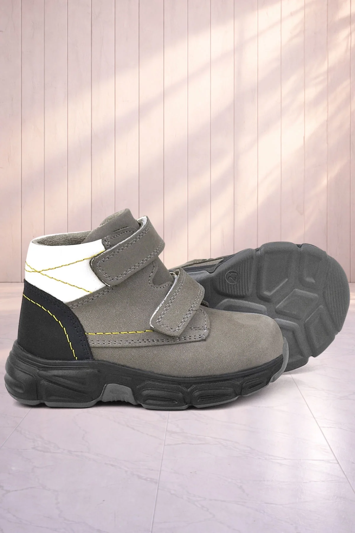 Rakerplus Hakiki Deri Gri Nubuk Bebek Spor Bot Ayakkabı