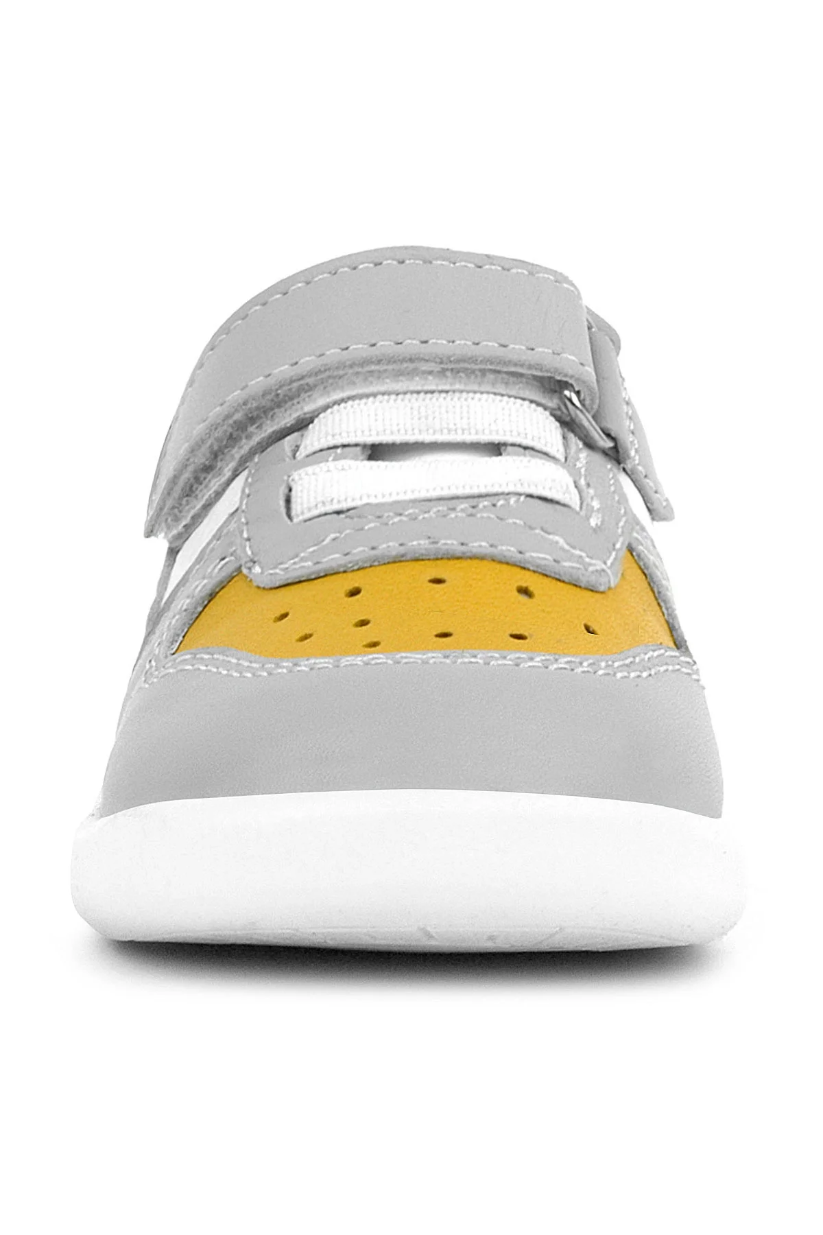Rakerplus Hakiki Deri Gri Sarı Anatomik Bebek Spor Ayakkabı