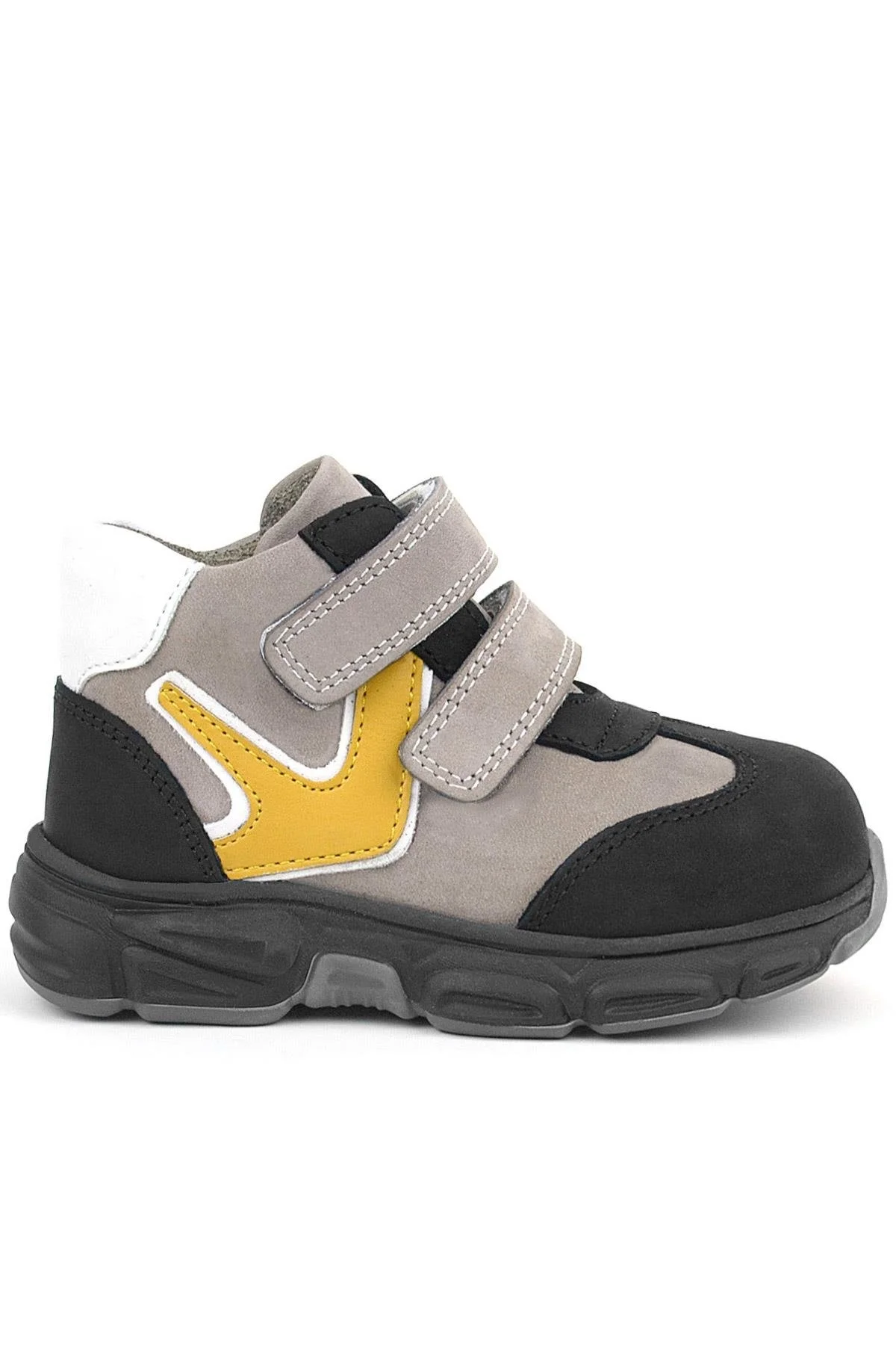 Rakerplus Hakiki Deri Gri Siyah Bebek Spor Bot Ayakkabı