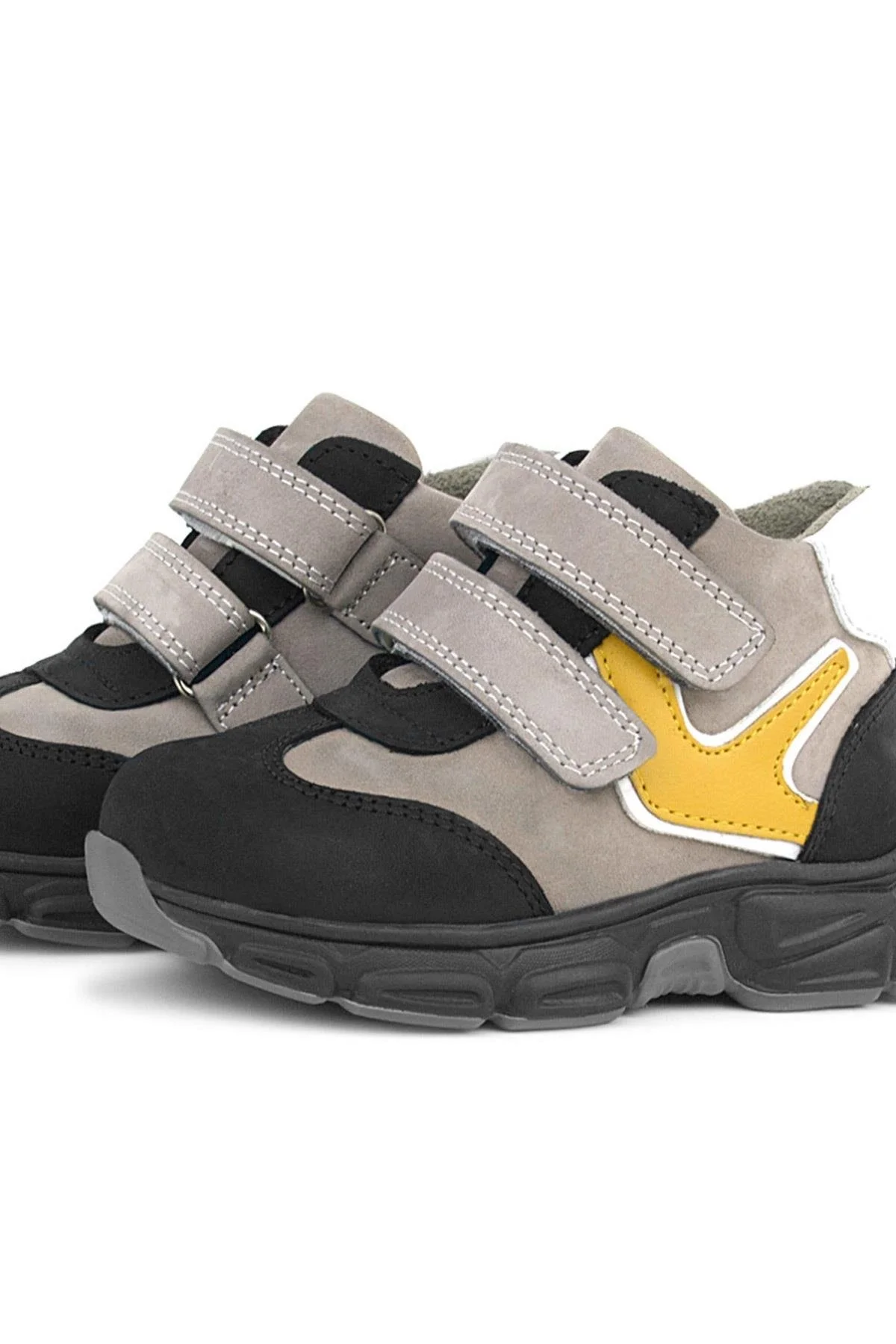Rakerplus Hakiki Deri Gri Siyah Bebek Spor Bot Ayakkabı