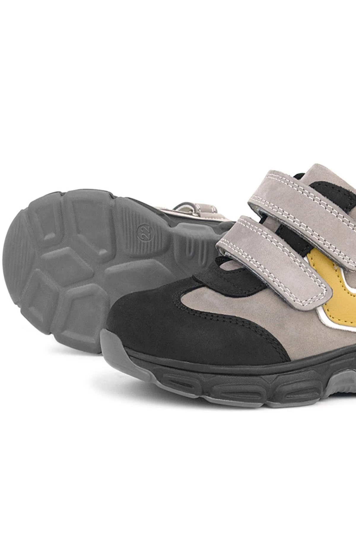 Rakerplus Hakiki Deri Gri Siyah Bebek Spor Bot Ayakkabı