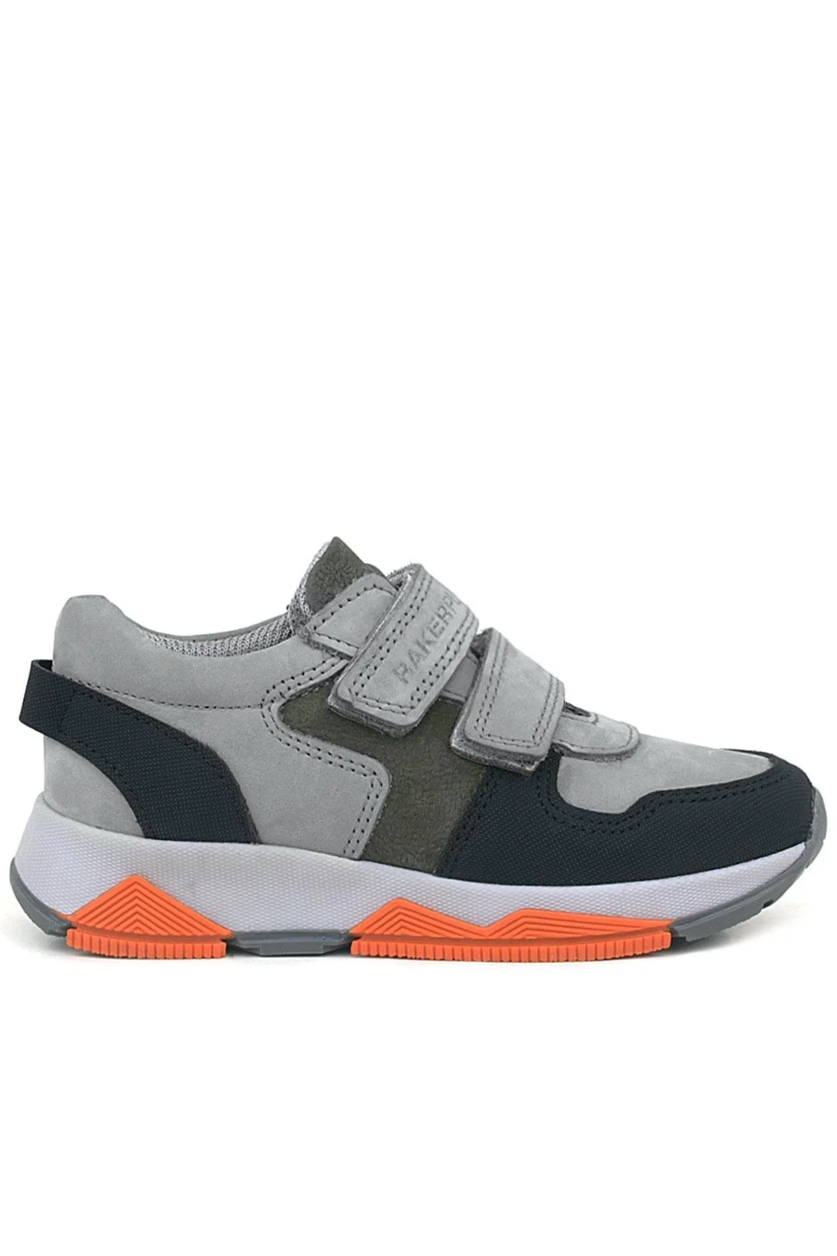 Rakerplus Hakiki Deri Gri Siyah Çocuk Sneakers Spor Ayakkabı