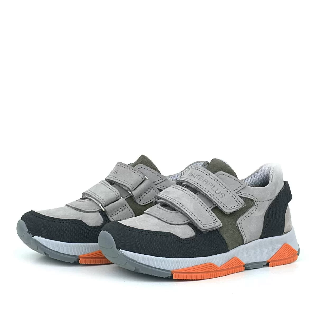 Rakerplus Hakiki Deri Gri Siyah Çocuk Sneakers Spor Ayakkabı