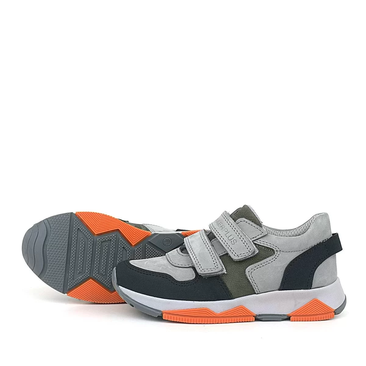 Rakerplus Hakiki Deri Gri Siyah Çocuk Sneakers Spor Ayakkabı