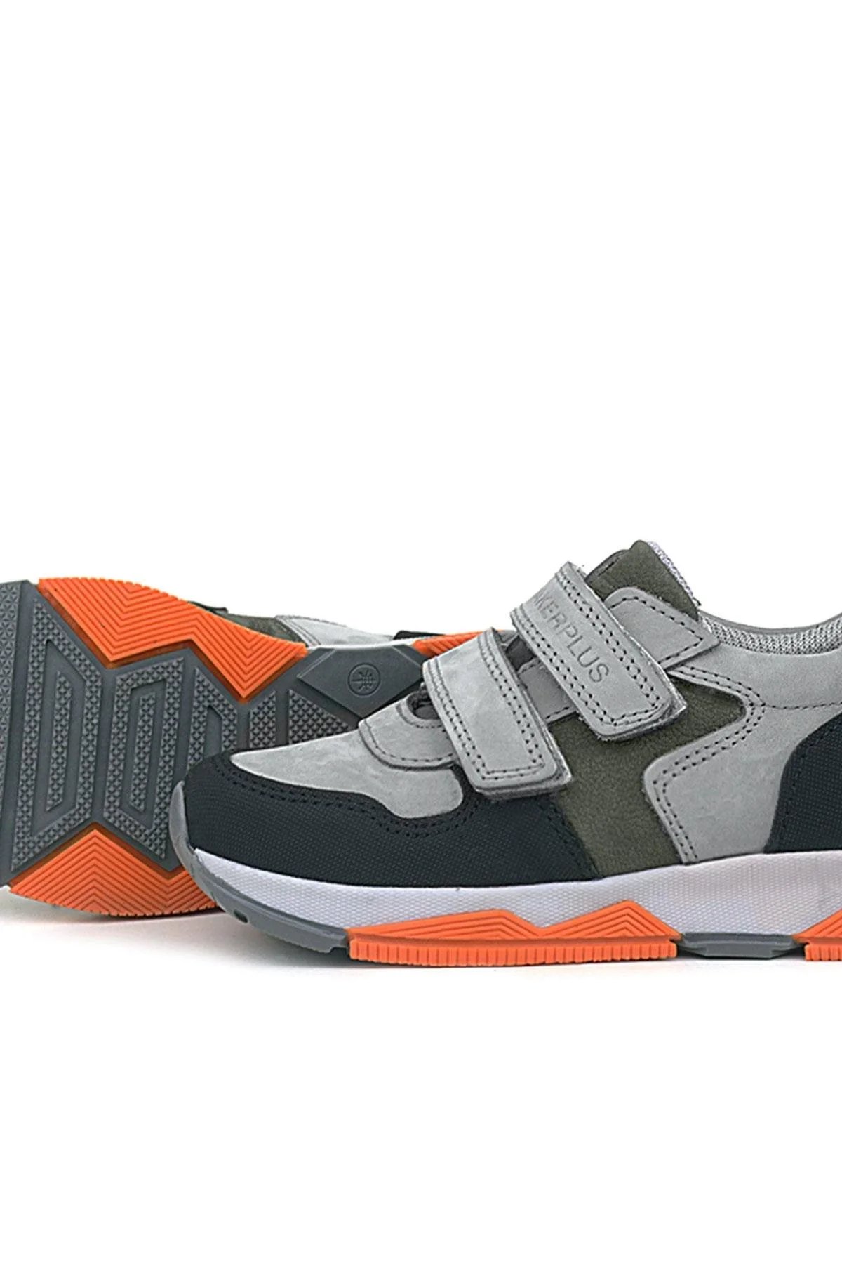 Rakerplus Hakiki Deri Gri Siyah Çocuk Sneakers Spor Ayakkabı