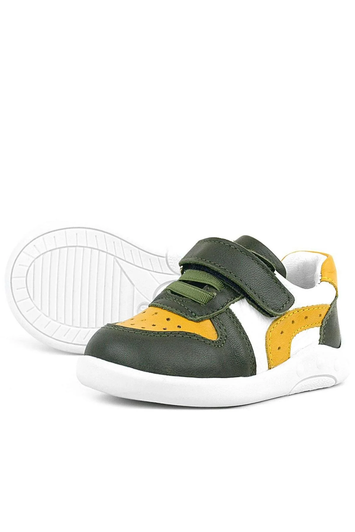Rakerplus Hakiki Deri Haki Sarı Anatomik Bebek Spor Ayakkabı