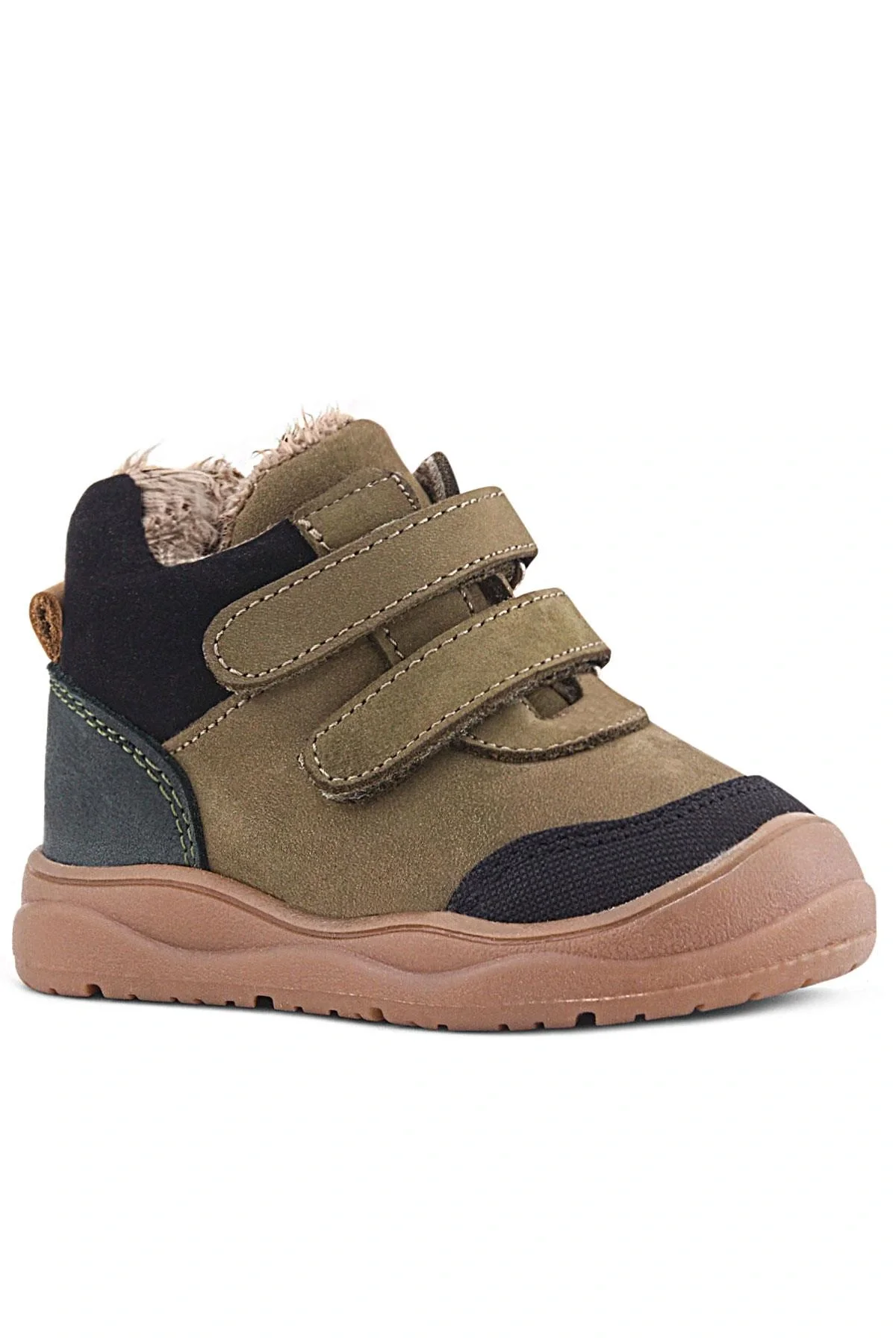 Rakerplus Hakiki Deri Haki Yeşil Cırtlı Çocuk Spor Bot