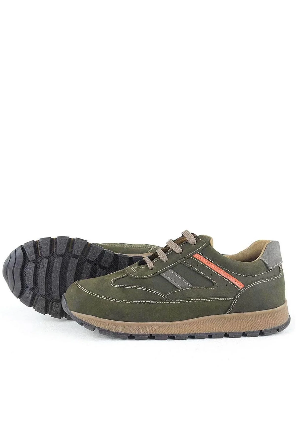 Rakerplus Hakiki Deri Haki Yeşil Erkek Çocuk Spor Ayakkabı