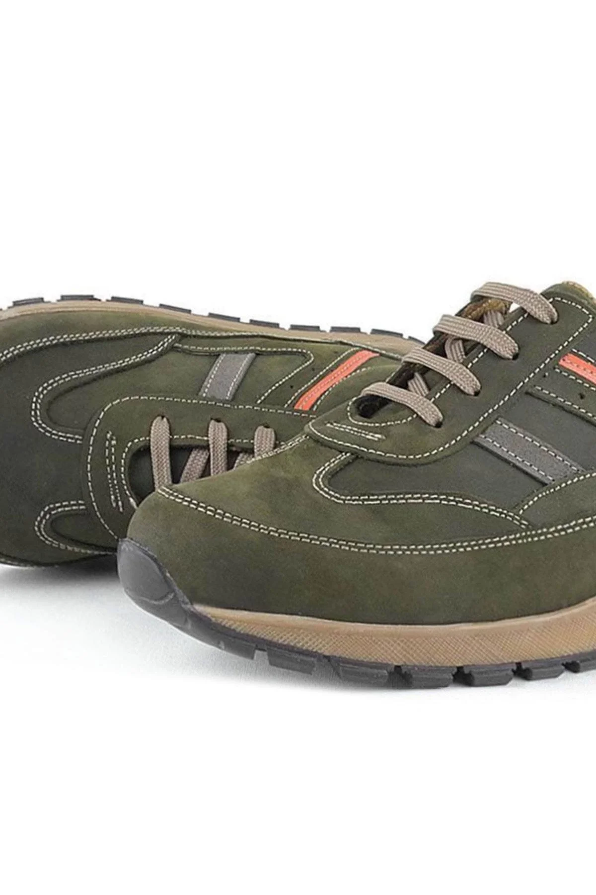 Rakerplus Hakiki Deri Haki Yeşil Erkek Çocuk Spor Ayakkabı