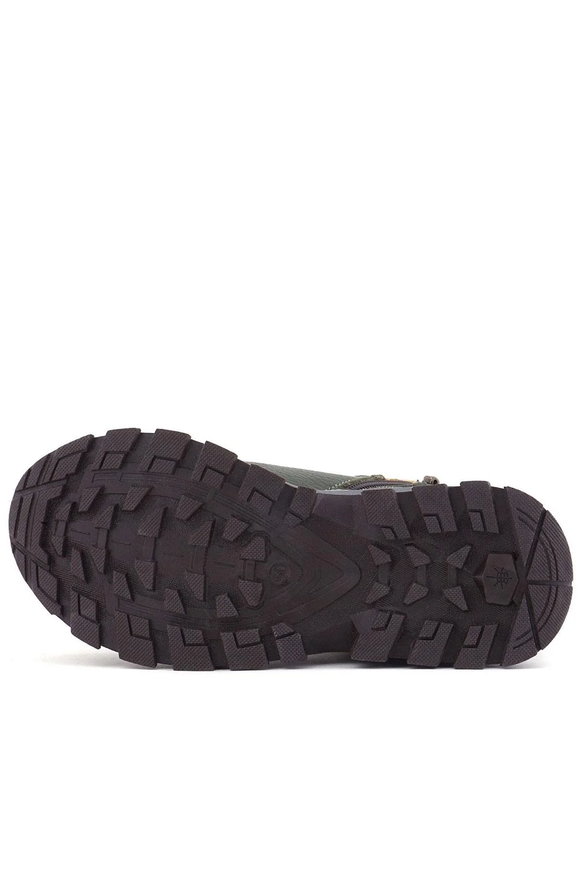 Rakerplus Hakiki Deri Haki Yeşil Sarı Fermuarlı Trekking Çocuk Bot