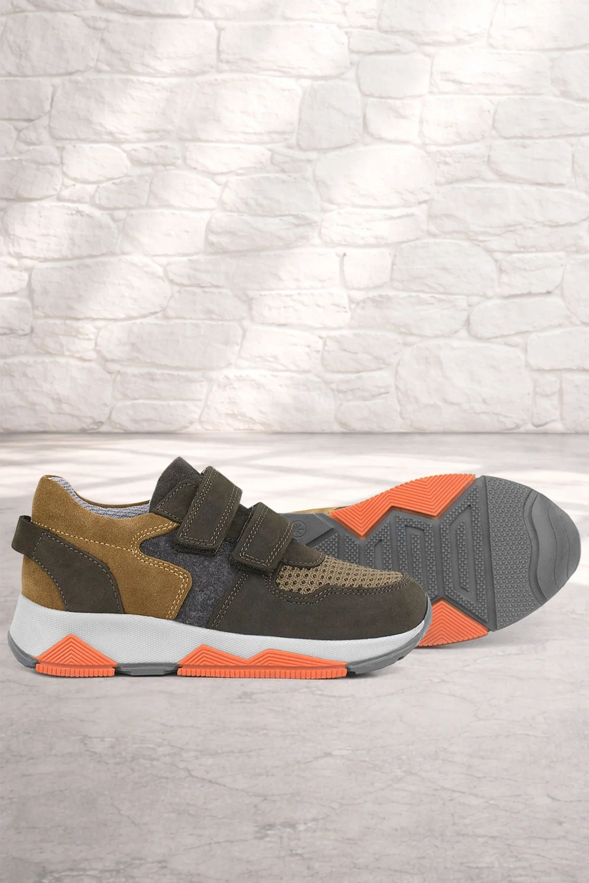 Rakerplus Hakiki Deri Kahverengi Çocuk Okul Spor Ayakkabı