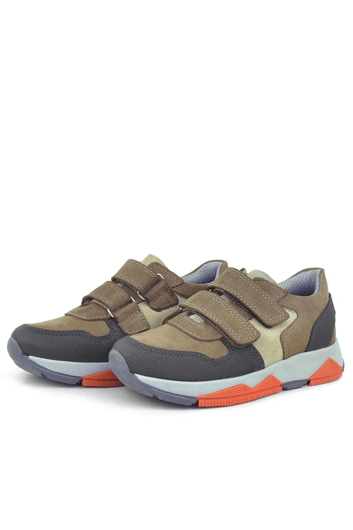 Rakerplus Hakiki Deri Kahverengi Çocuk Sneakers Spor Ayakkabı