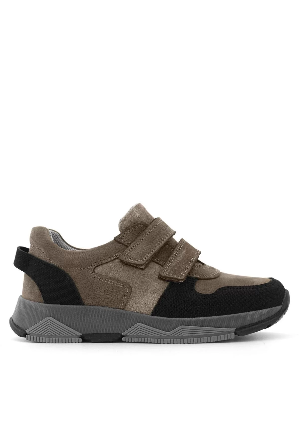 Rakerplus Hakiki Deri Kahverengi Siyah Çocuk Sneakers Spor Ayakkabı