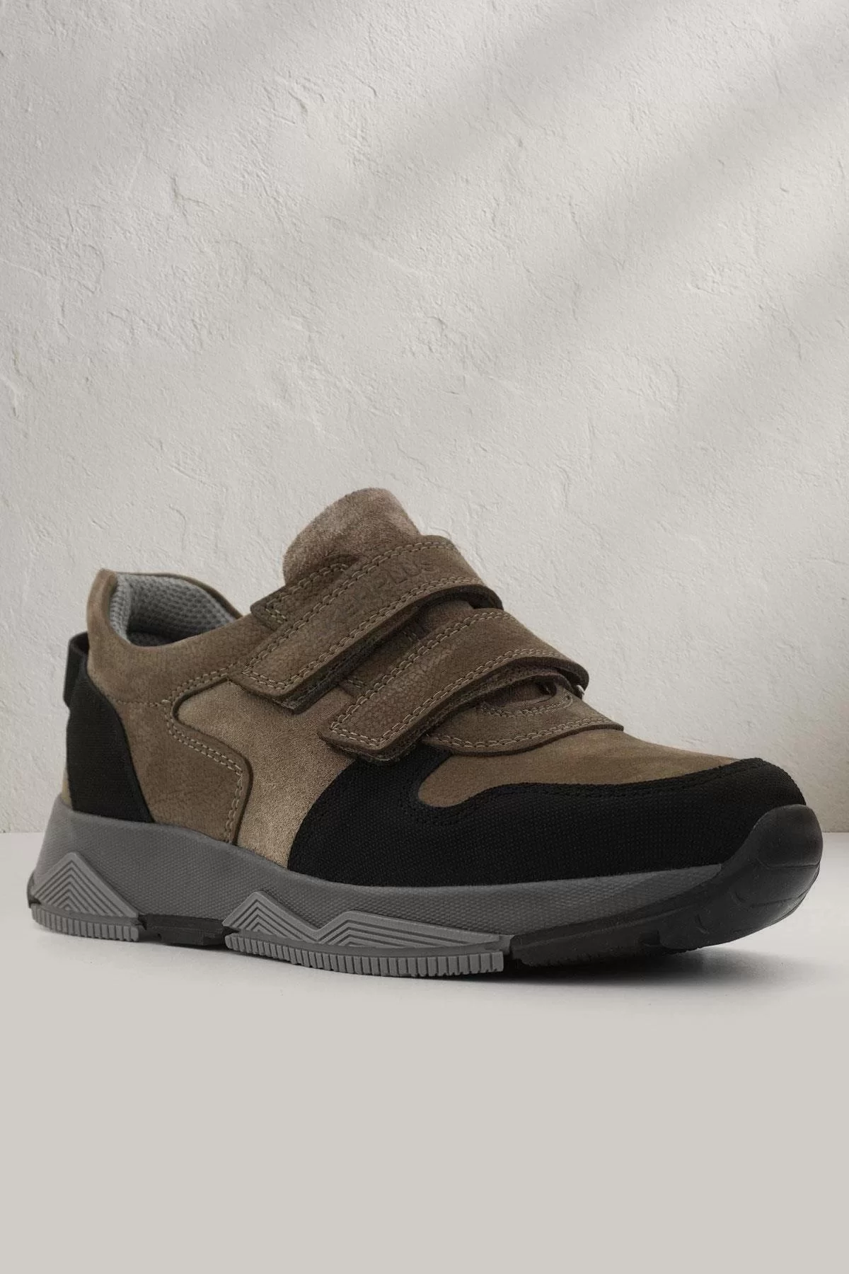 Rakerplus Hakiki Deri Kahverengi Siyah Çocuk Sneakers Spor Ayakkabı