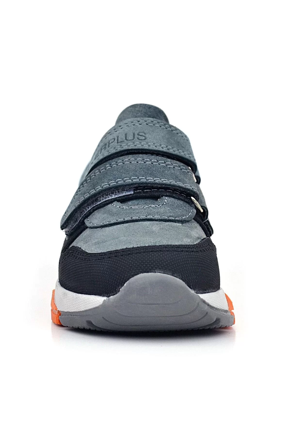 Rakerplus Hakiki Deri Koyu Gri Çocuk Cırtlı Sneakers Spor Ayakkabı