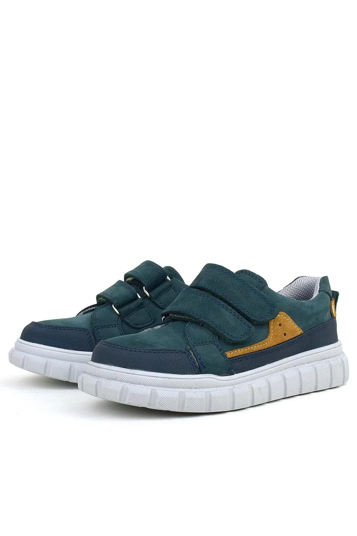 Rakerplus Hakiki Deri Koyu Yeşil Cırtlı Günlük Spor Çocuk Okul Ayakkabı