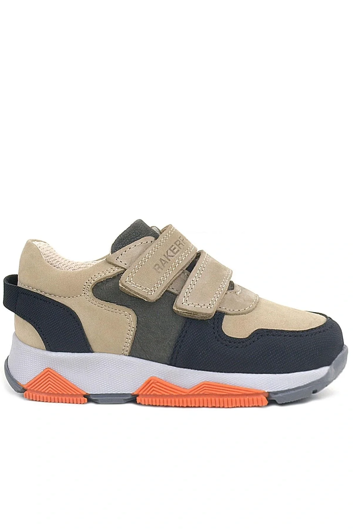 Rakerplus Hakiki Deri Kum Gri Siyah Çocuk Sneakers Spor Ayakkabı