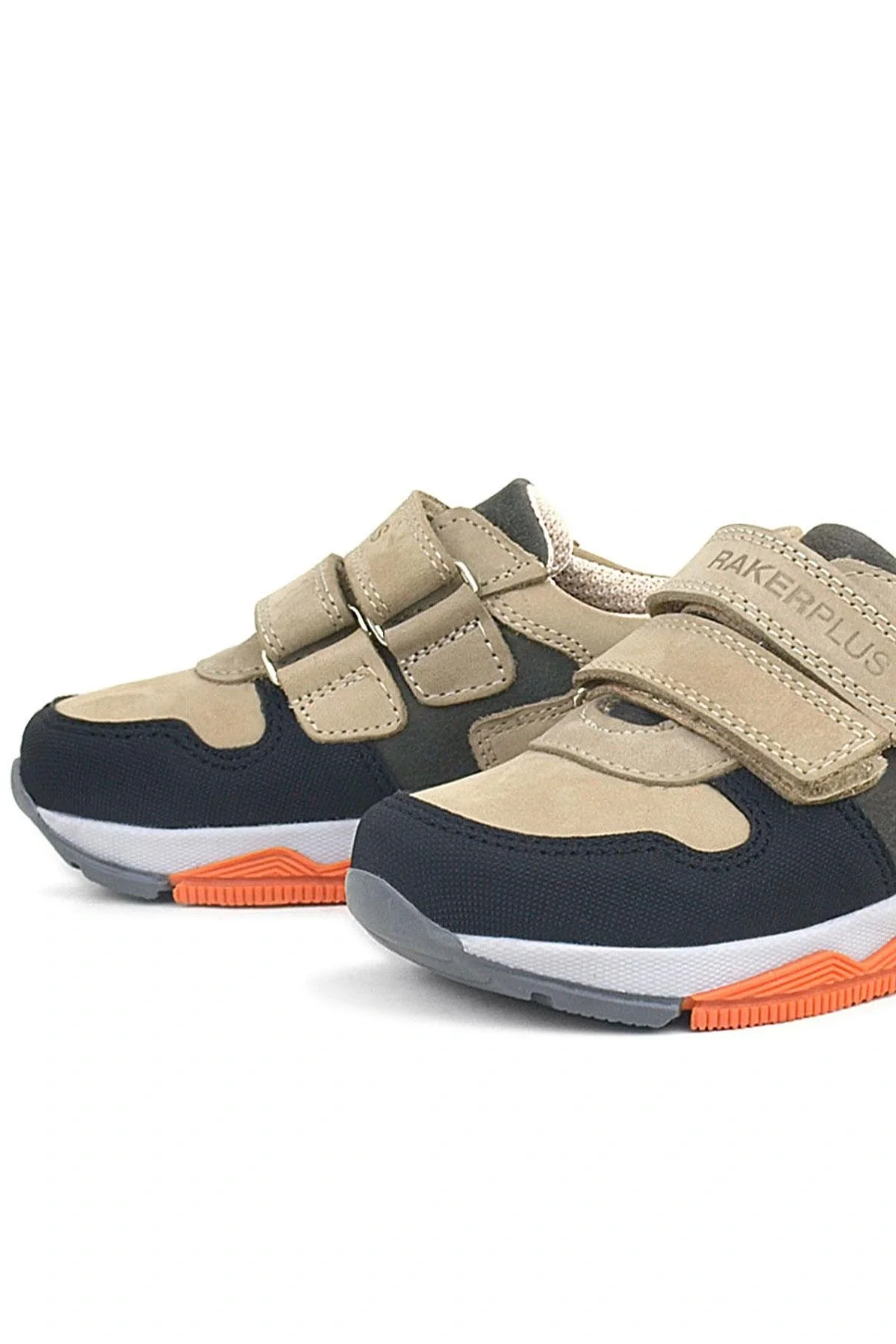 Rakerplus Hakiki Deri Kum Gri Siyah Çocuk Sneakers Spor Ayakkabı