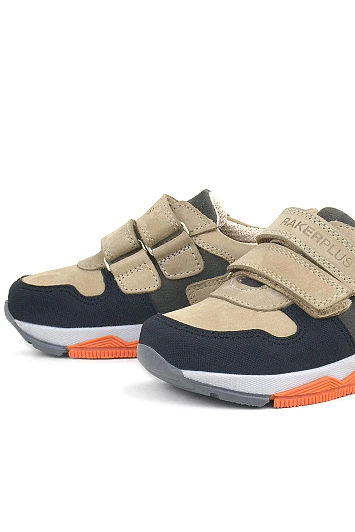 Rakerplus Hakiki Deri Kum Gri Siyah Çocuk Sneakers Spor Ayakkabı