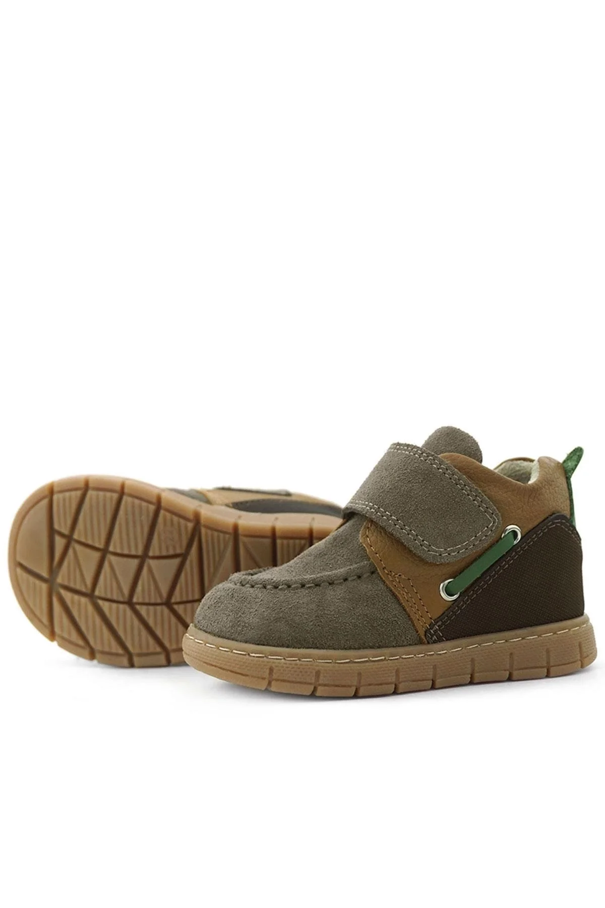 Rakerplus Hakiki Deri Kum Kahve Cırt Cırtlı Bebek Bot