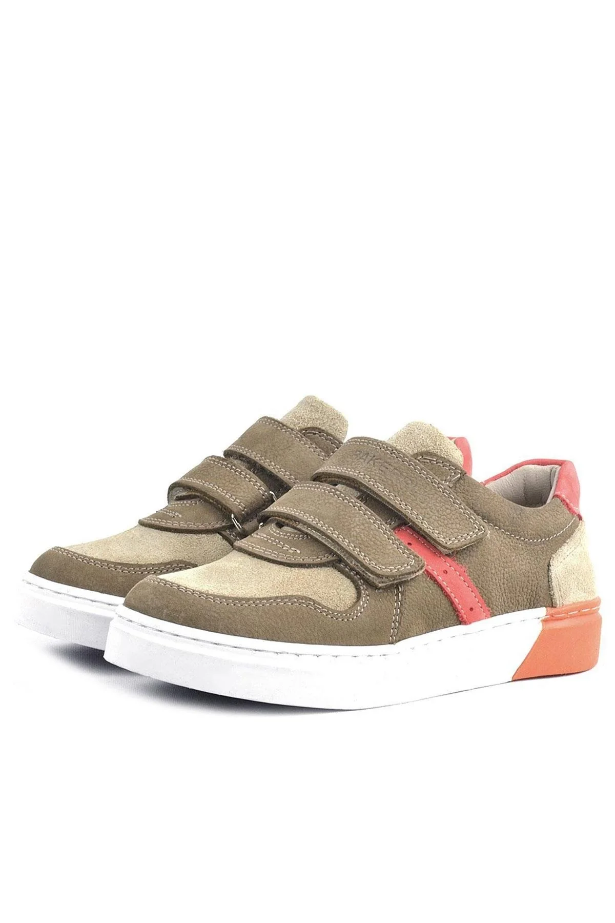Rakerplus Hakiki Deri Kum Rengi Cırtlı Erkek Çocuk Sneaker