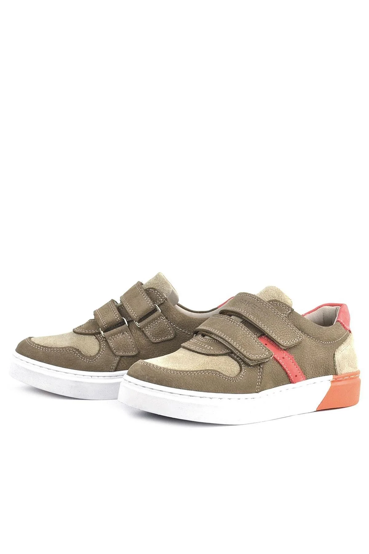 Rakerplus Hakiki Deri Kum Rengi Cırtlı Erkek Çocuk Sneaker