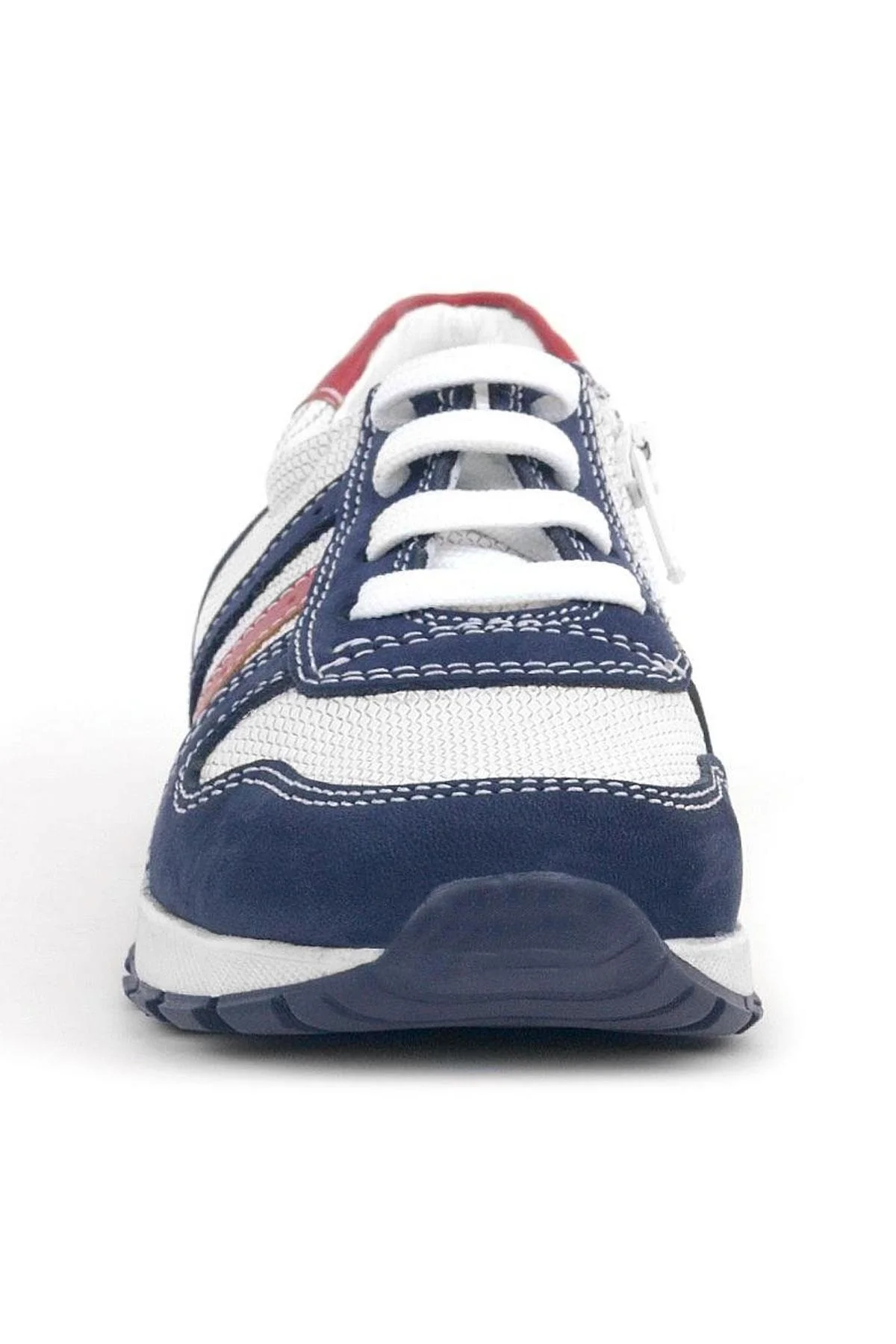 Rakerplus Hakiki Deri Lacivert Beyaz Fermuarlı Çocuk Spor Ayakkabı