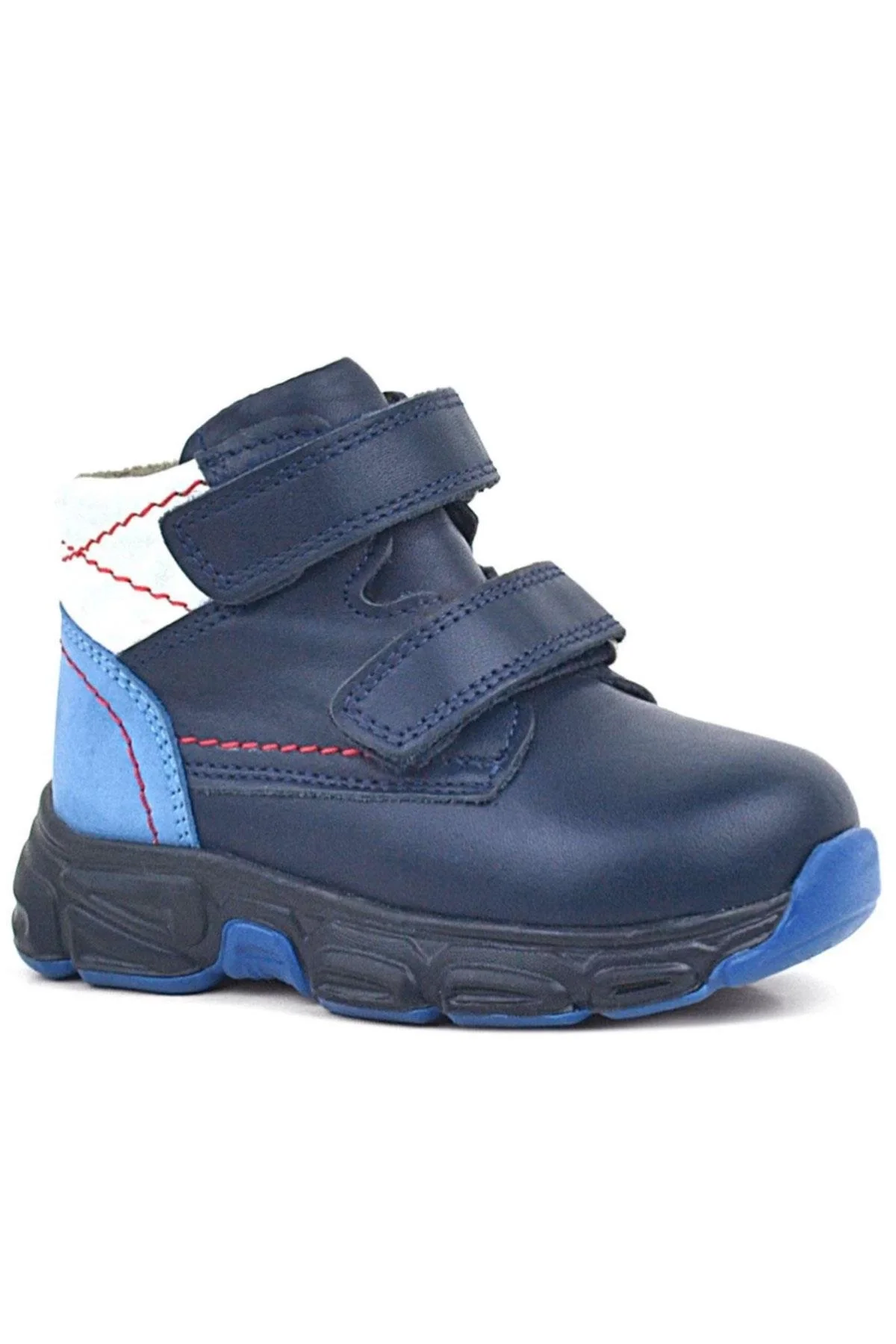Rakerplus Hakiki Deri Lacivert Cilt Kürklü Bebek Spor Bot Ayakkabı