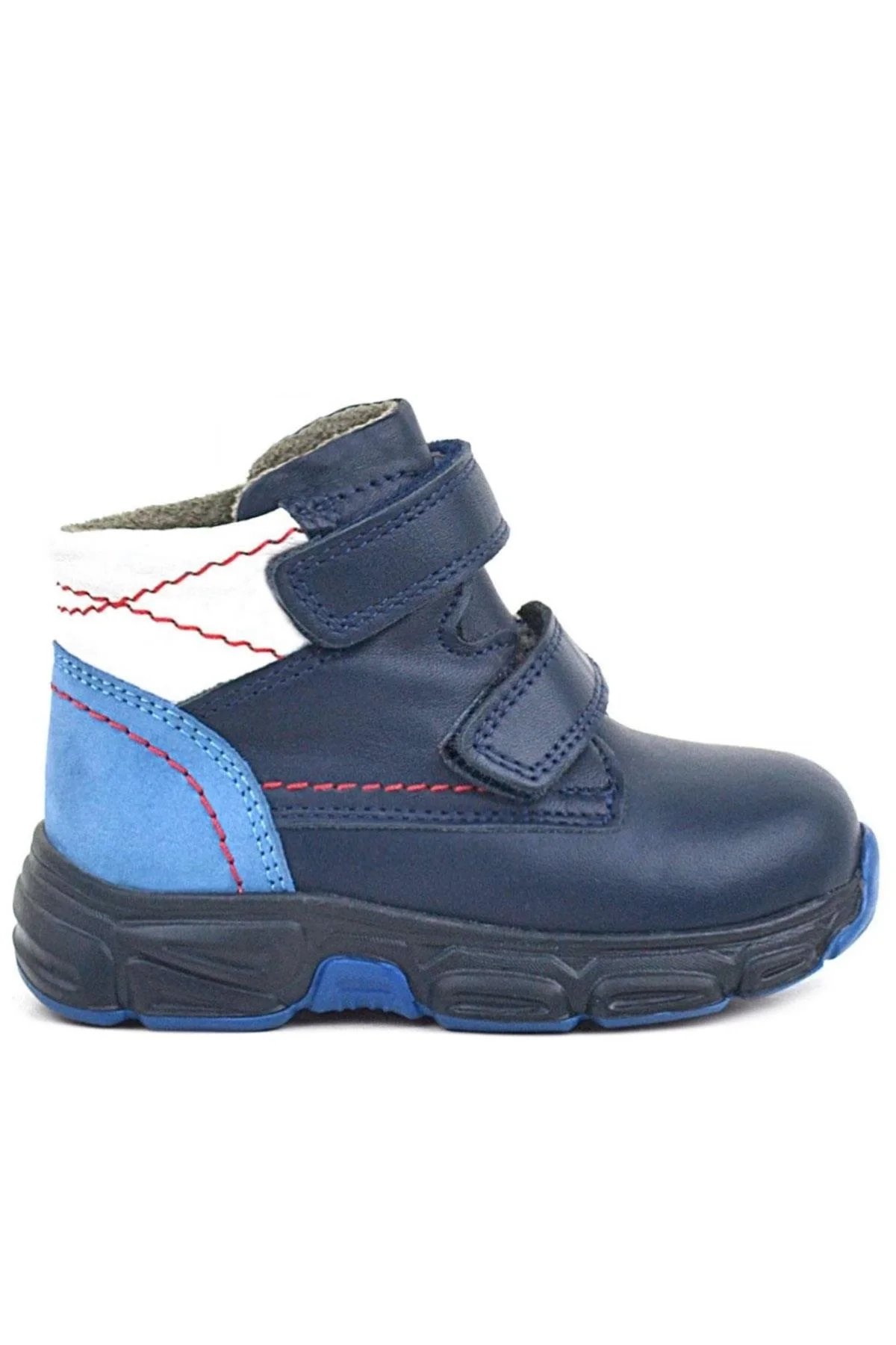 Rakerplus Hakiki Deri Lacivert Cilt Kürklü Bebek Spor Bot Ayakkabı