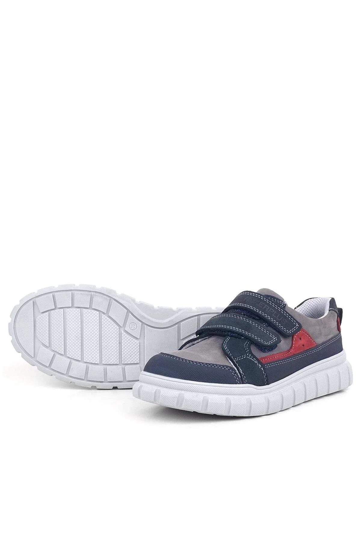 Rakerplus Hakiki Deri Lacivert Cırtlı Çocuk Günlük Spor Okul Ayakkabı