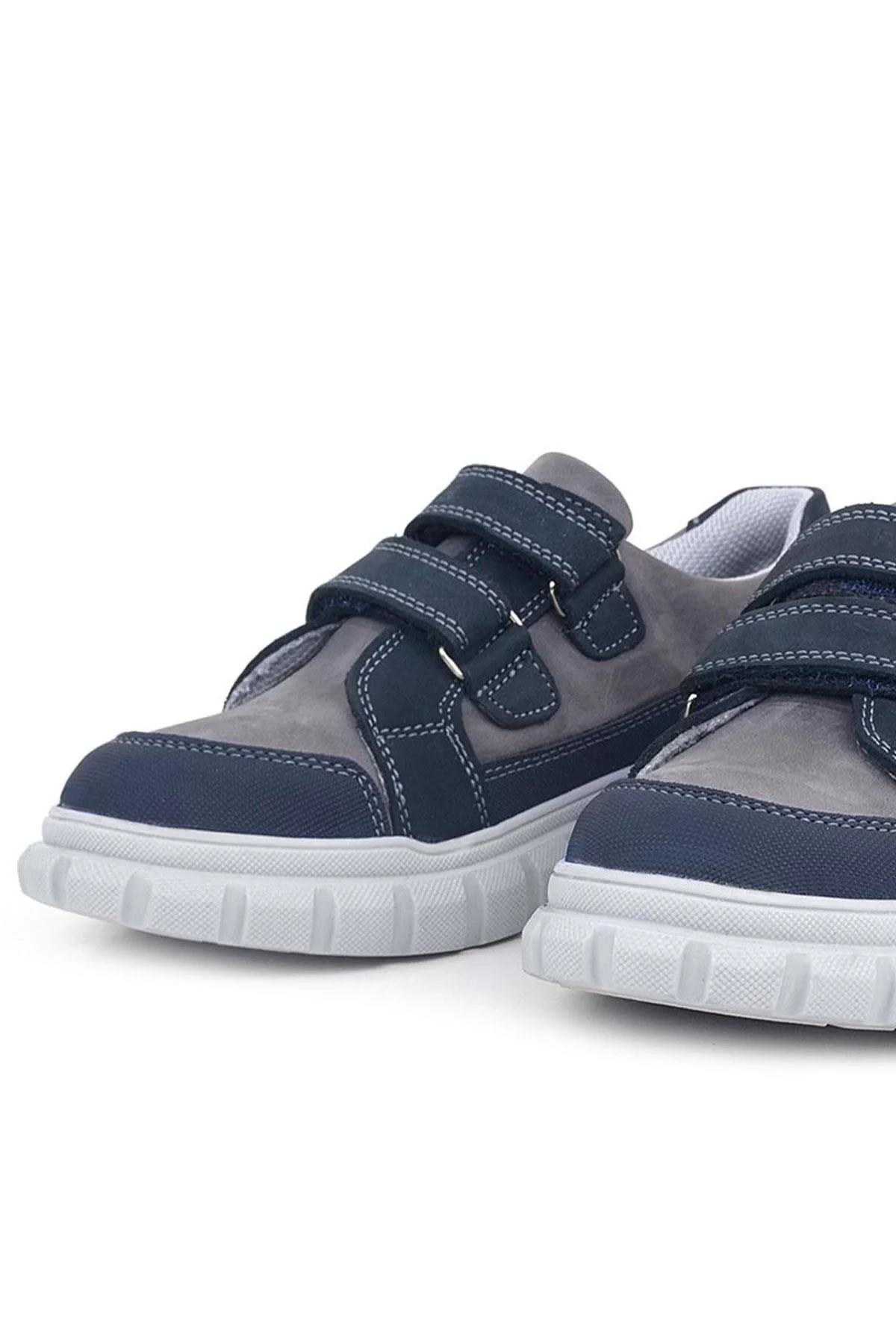 Rakerplus Hakiki Deri Lacivert Cırtlı Çocuk Günlük Spor Okul Ayakkabı