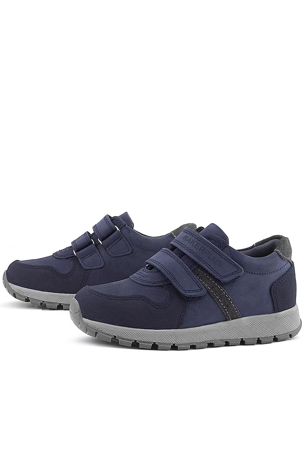 Rakerplus Hakiki Deri Lacivert Cırtlı Çocuk Spor Ayakkabı