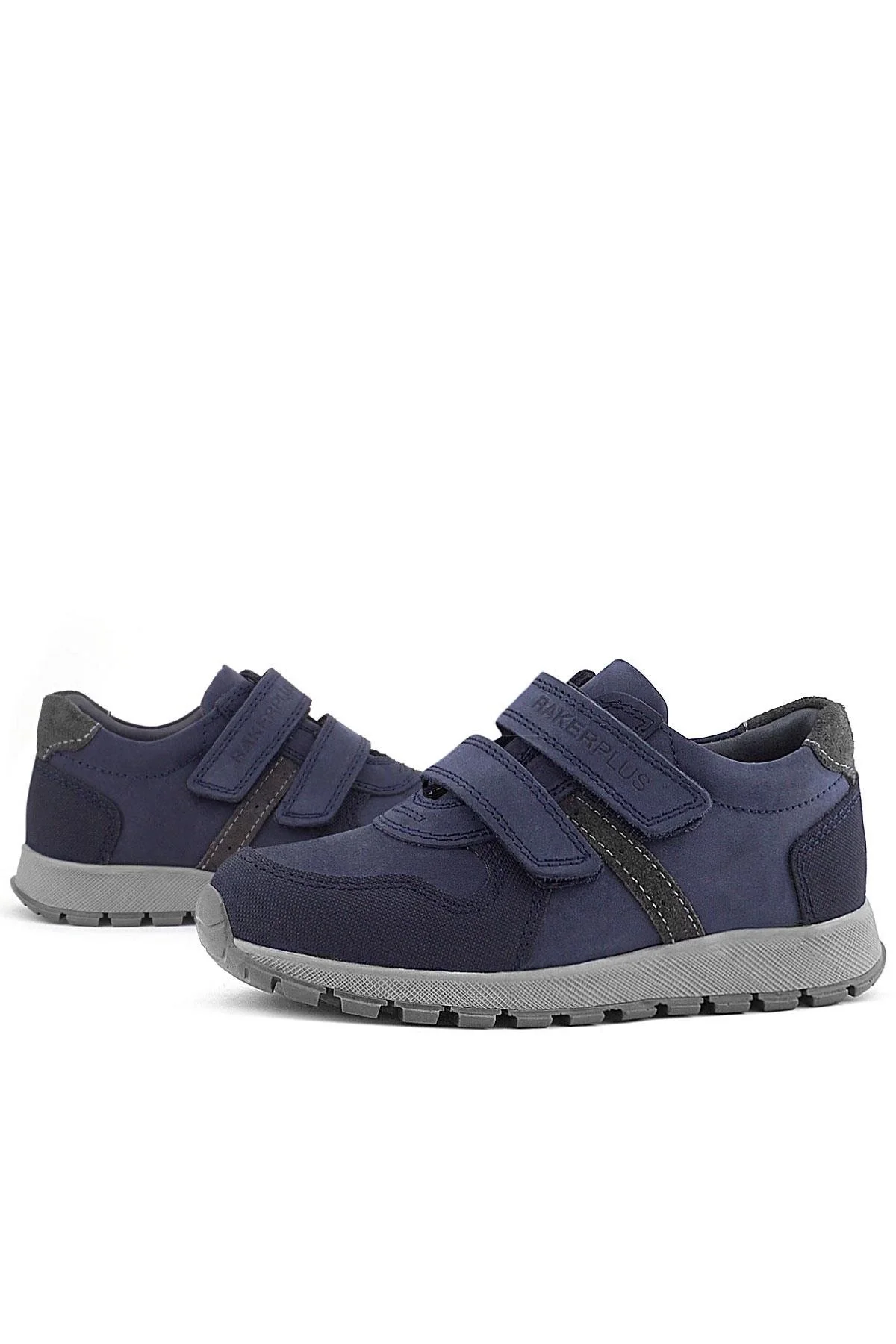 Rakerplus Hakiki Deri Lacivert Cırtlı Çocuk Spor Ayakkabı
