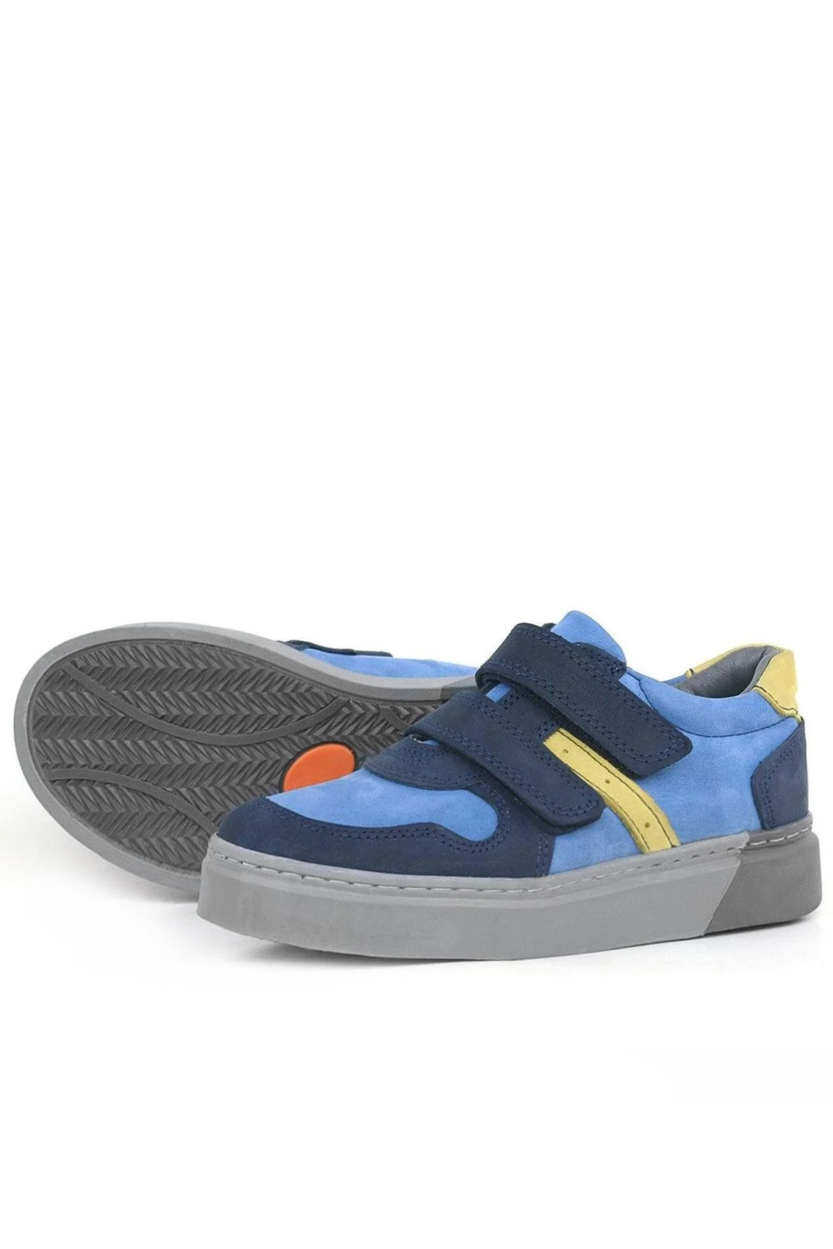 Rakerplus Hakiki Deri Lacivert Cırtlı Erkek Çocuk Spor Ayakkabı