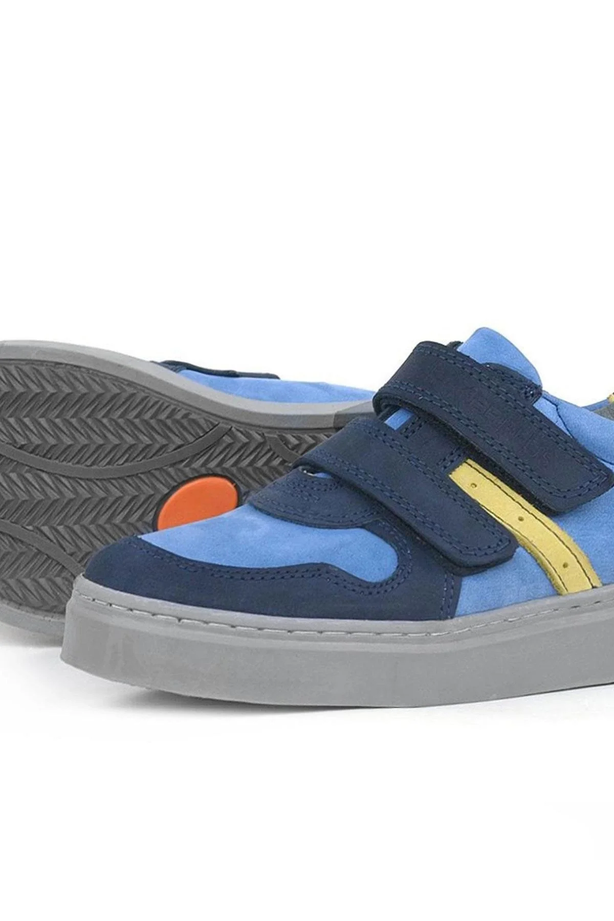 Rakerplus Hakiki Deri Lacivert Cırtlı Erkek Çocuk Spor Ayakkabı