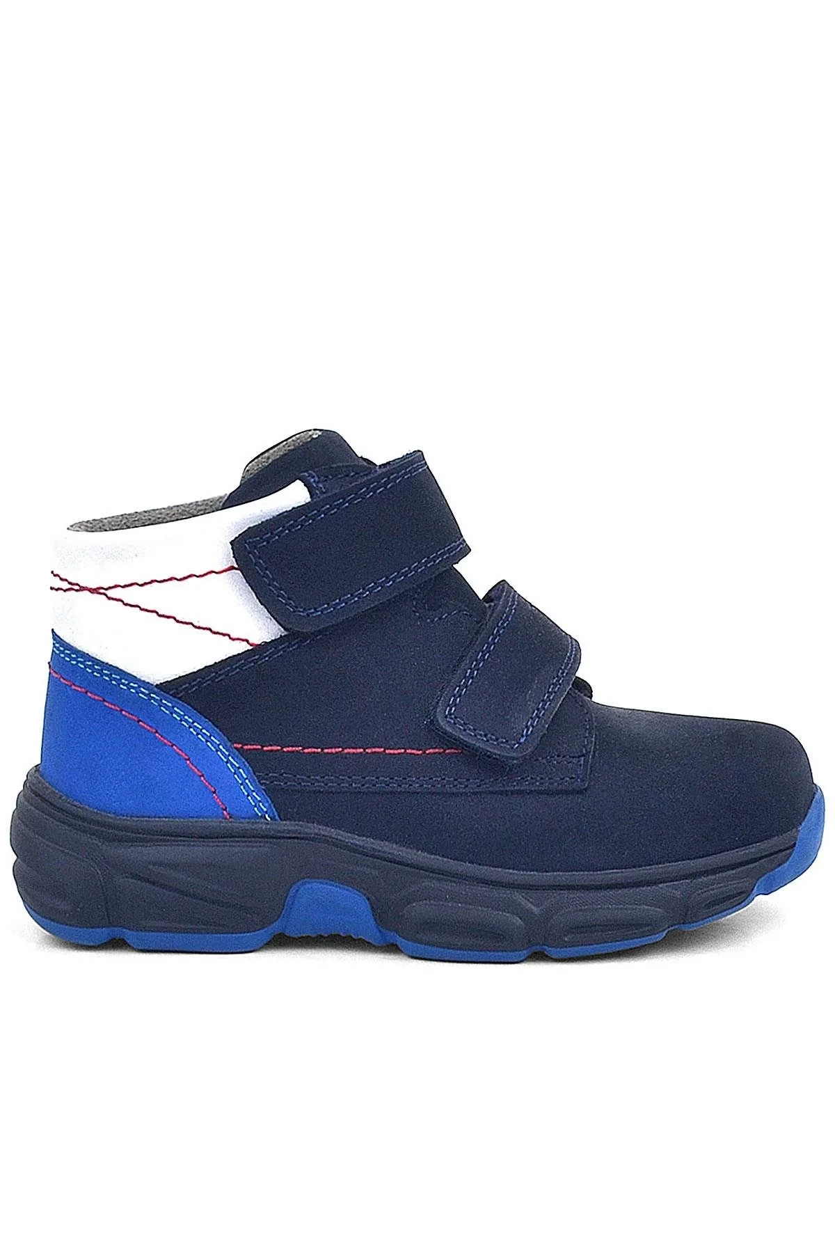 Rakerplus Hakiki Deri Lacivert Cırtlı Kürklü Çocuk Spor Bot