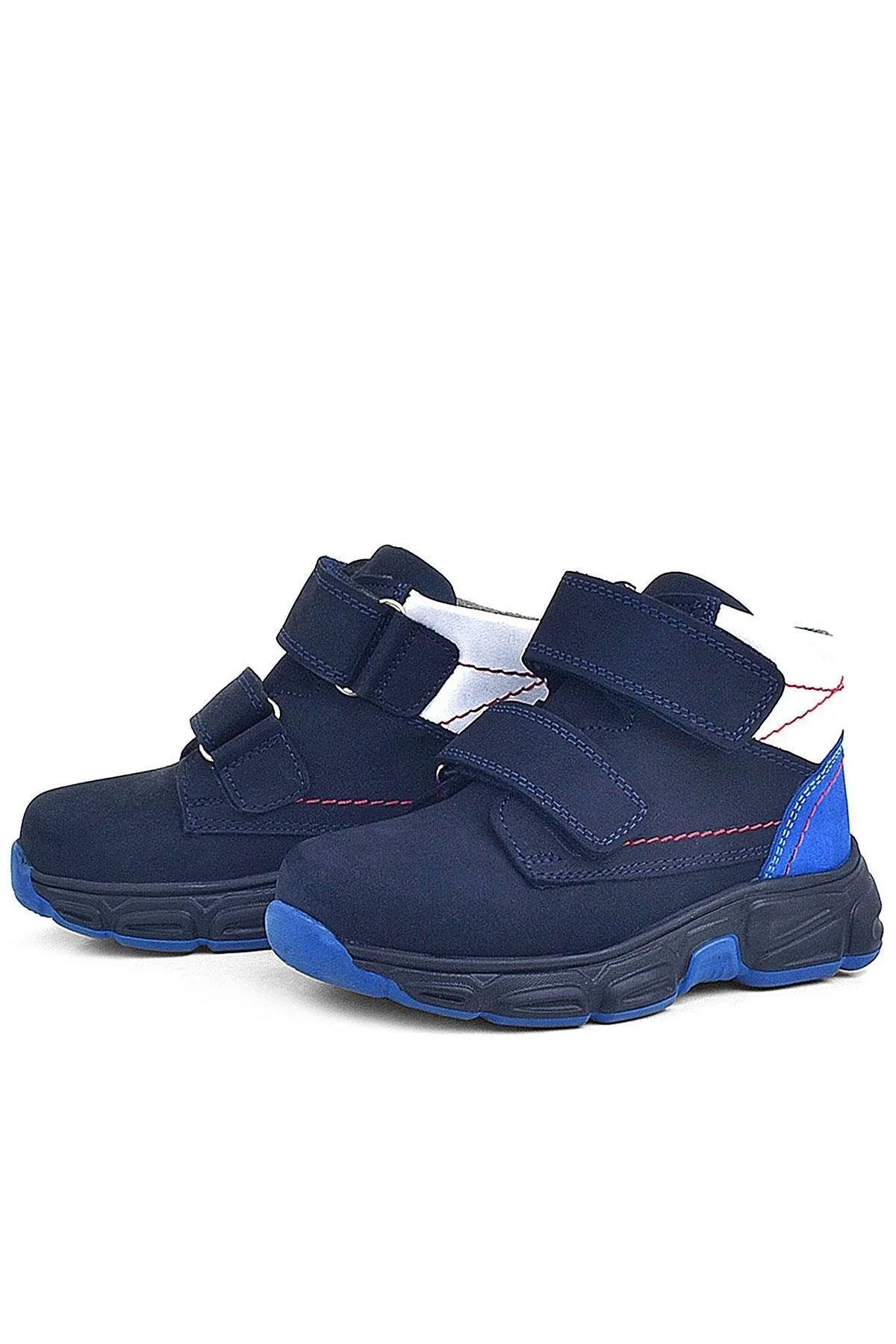 Rakerplus Hakiki Deri Lacivert Cırtlı Kürklü Çocuk Spor Bot