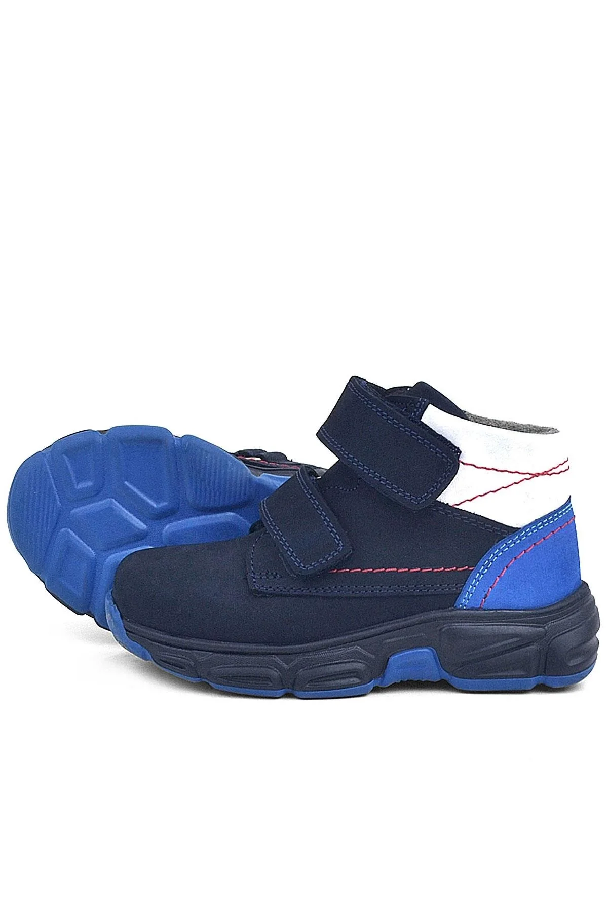 Rakerplus Hakiki Deri Lacivert Cırtlı Kürklü Çocuk Spor Bot