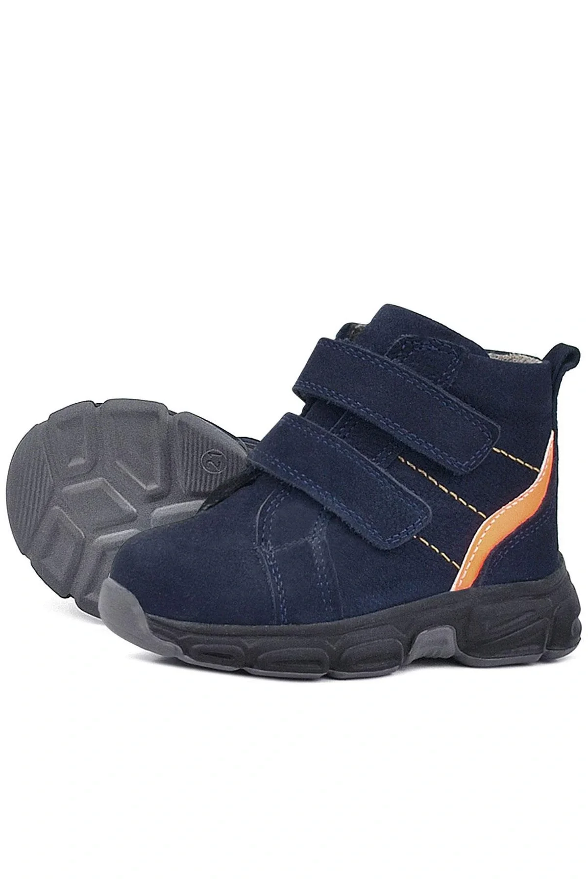 Rakerplus Hakiki Deri Lacivert Cırtlı Spor Erkek Bebek Bot