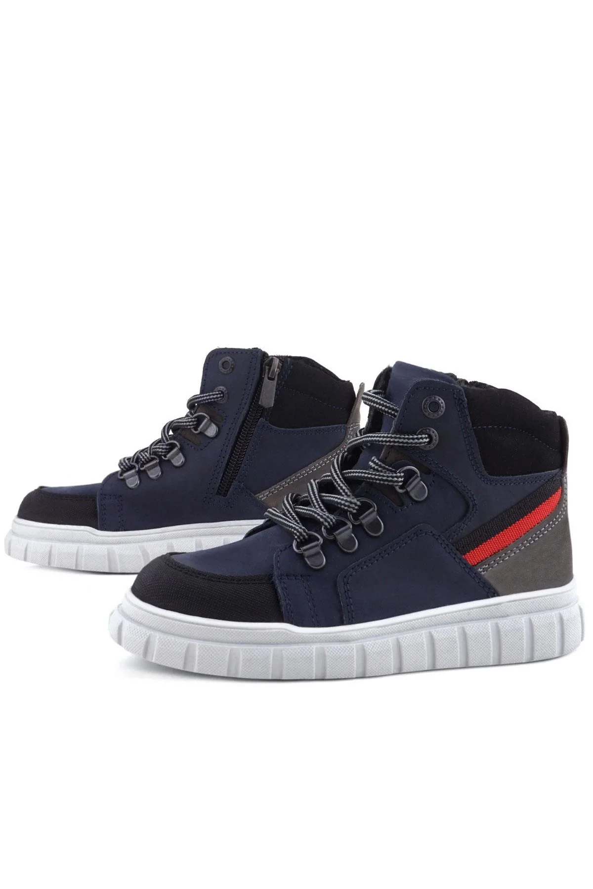 Rakerplus Hakiki Deri Lacivert Fermuarlı Erkek Çocuk Bot