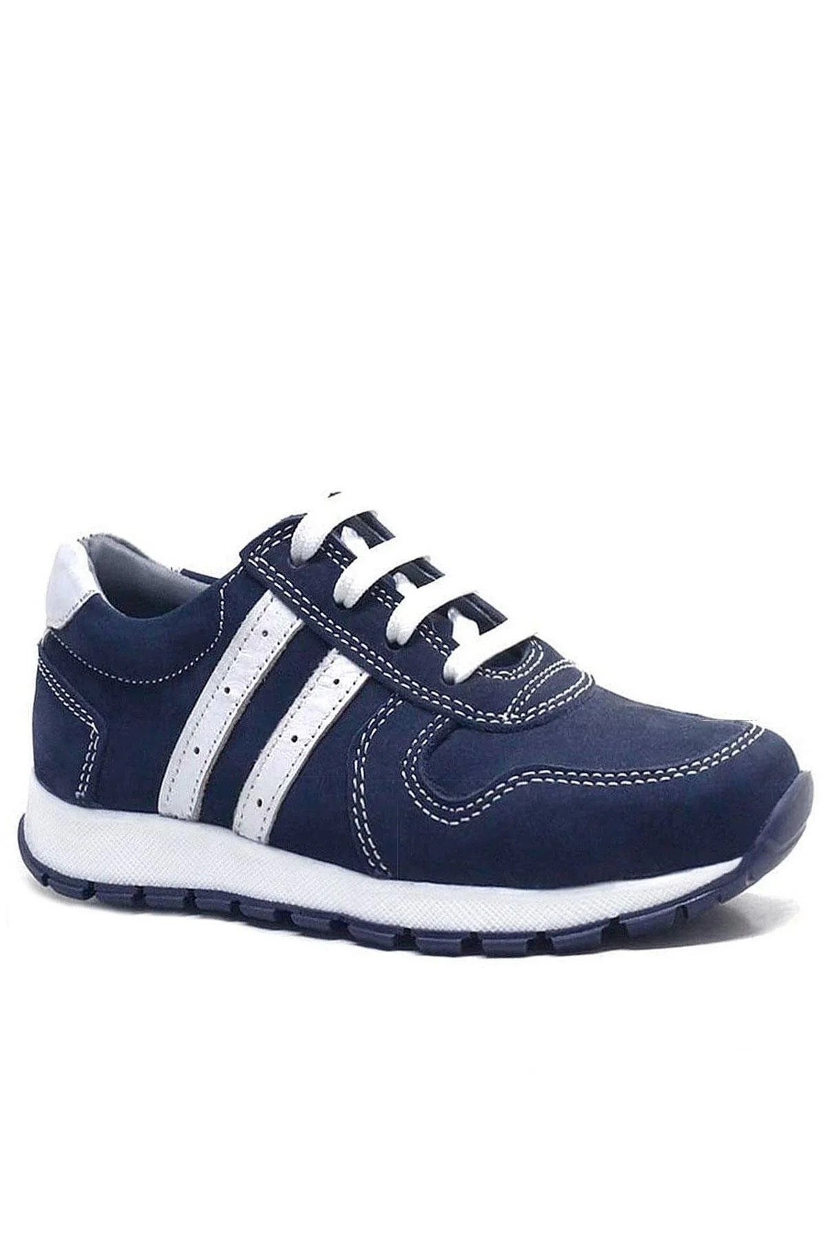 Rakerplus Hakiki Deri Lacivert Fermuarlı Erkek Çocuk Spor Okul Ayakkabı