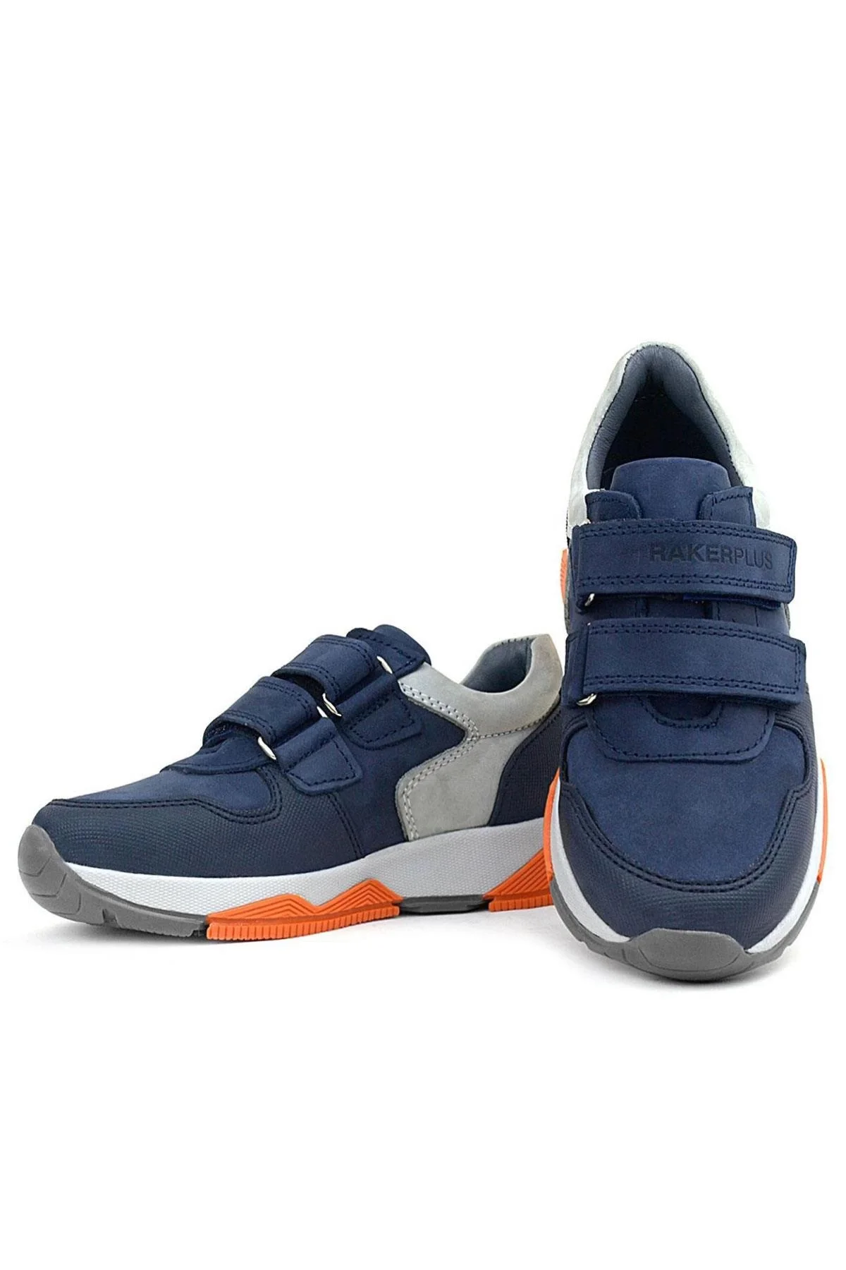 Rakerplus Hakiki Deri Lacivert Gri Çocuk Sneakers Spor Ayakkabı
