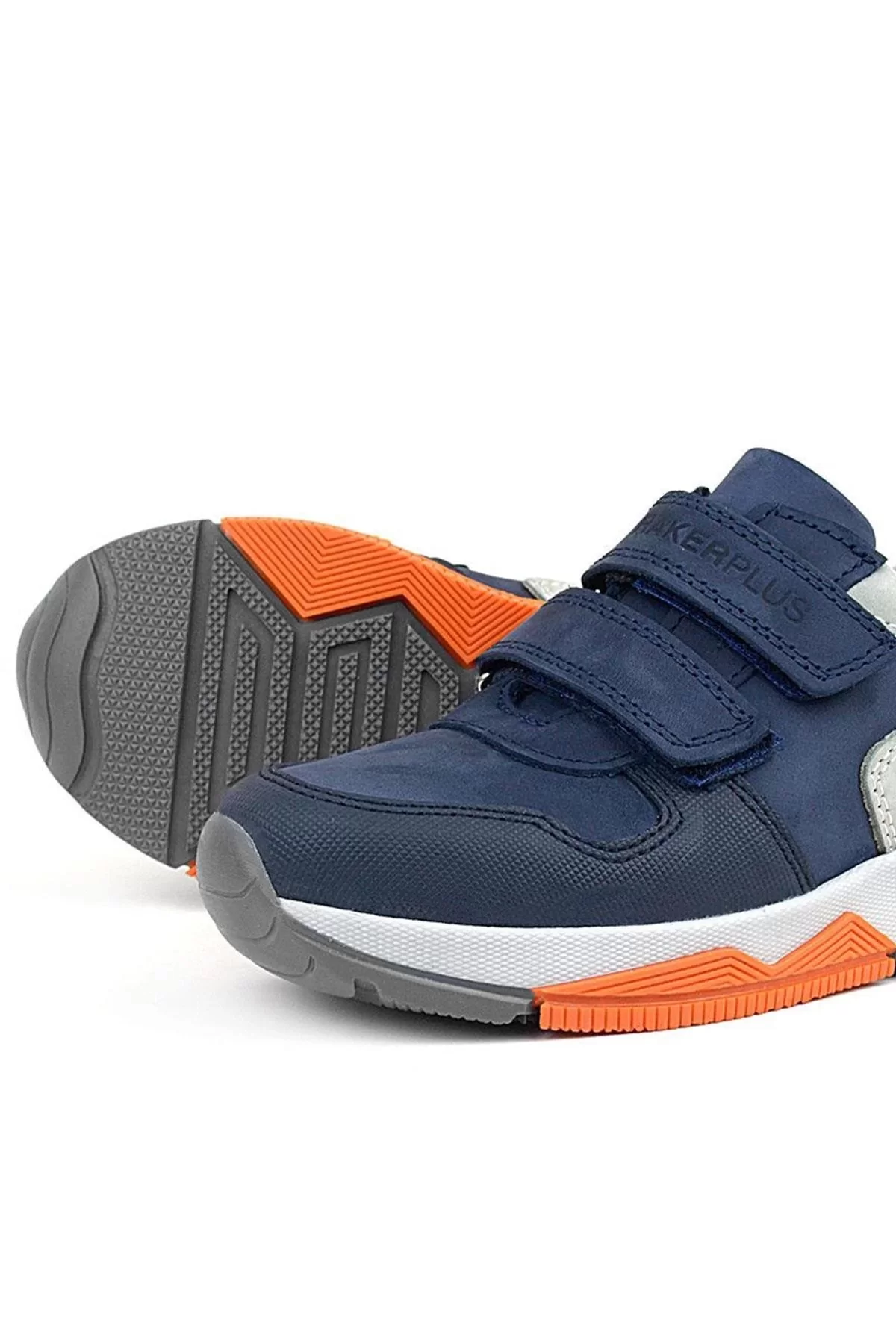 Rakerplus Hakiki Deri Lacivert Gri Çocuk Sneakers Spor Ayakkabı