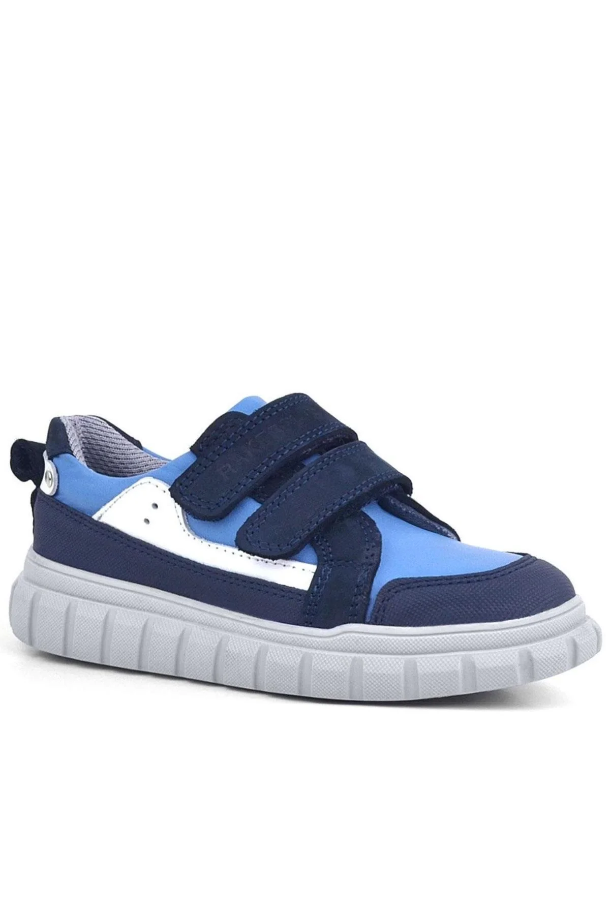 Rakerplus Hakiki Deri Lacivert Mavi Cırtlı Çocuk Günlük Spor Okul Ayakkabı