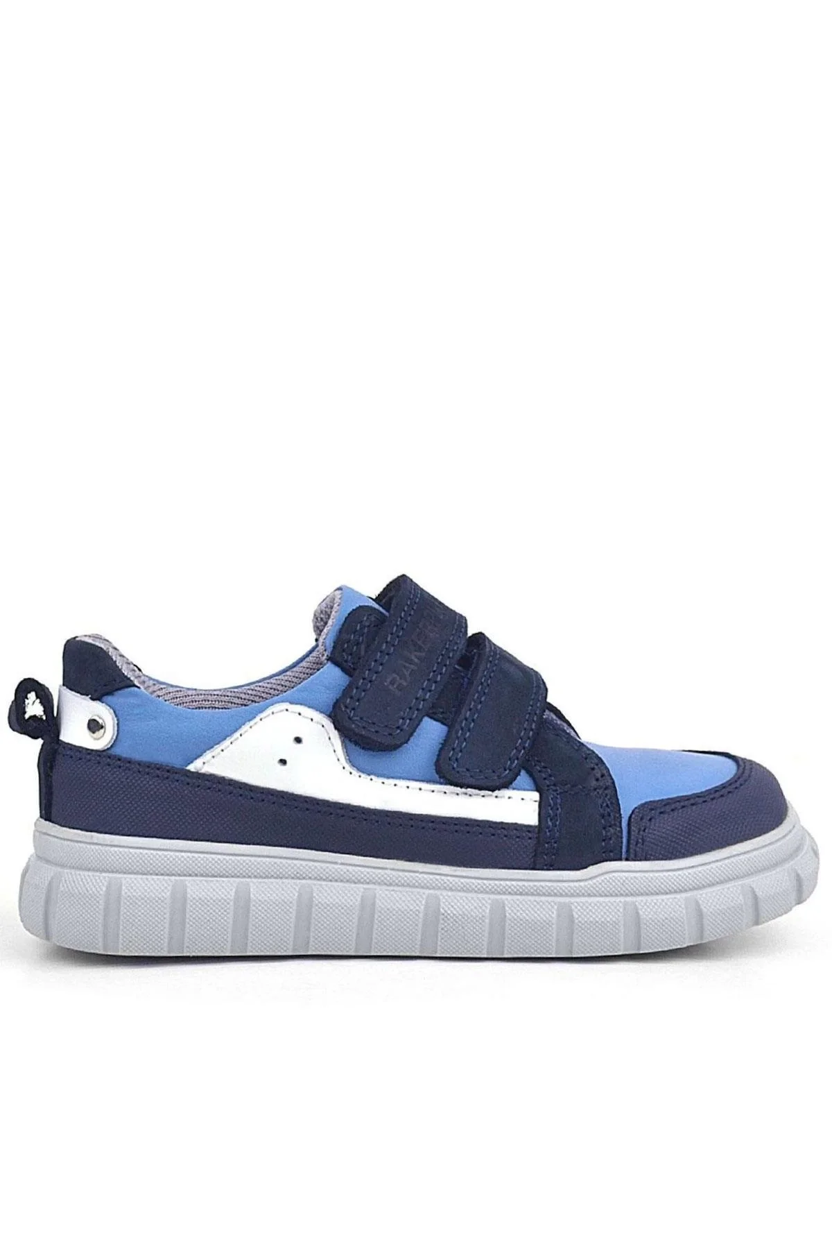 Rakerplus Hakiki Deri Lacivert Mavi Cırtlı Çocuk Günlük Spor Okul Ayakkabı