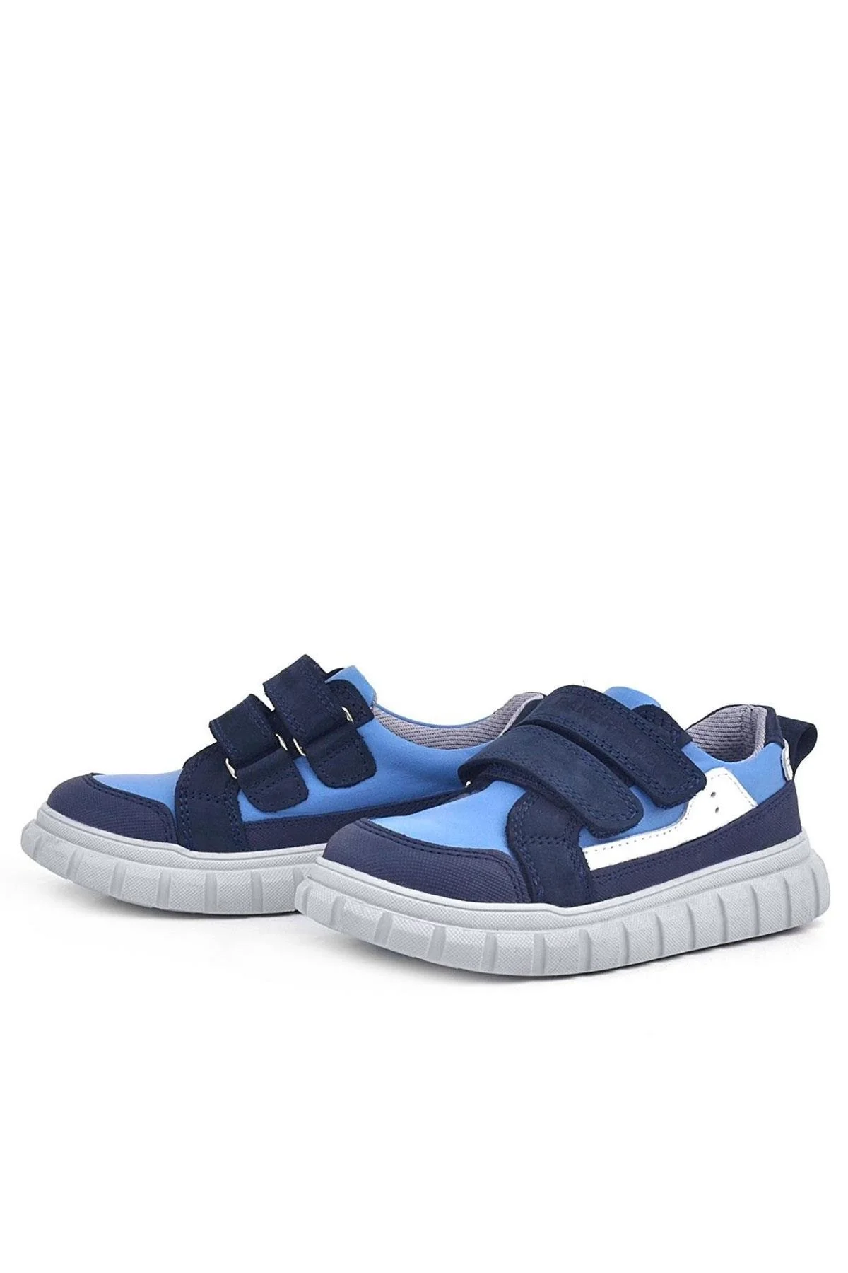 Rakerplus Hakiki Deri Lacivert Mavi Cırtlı Çocuk Günlük Spor Okul Ayakkabı