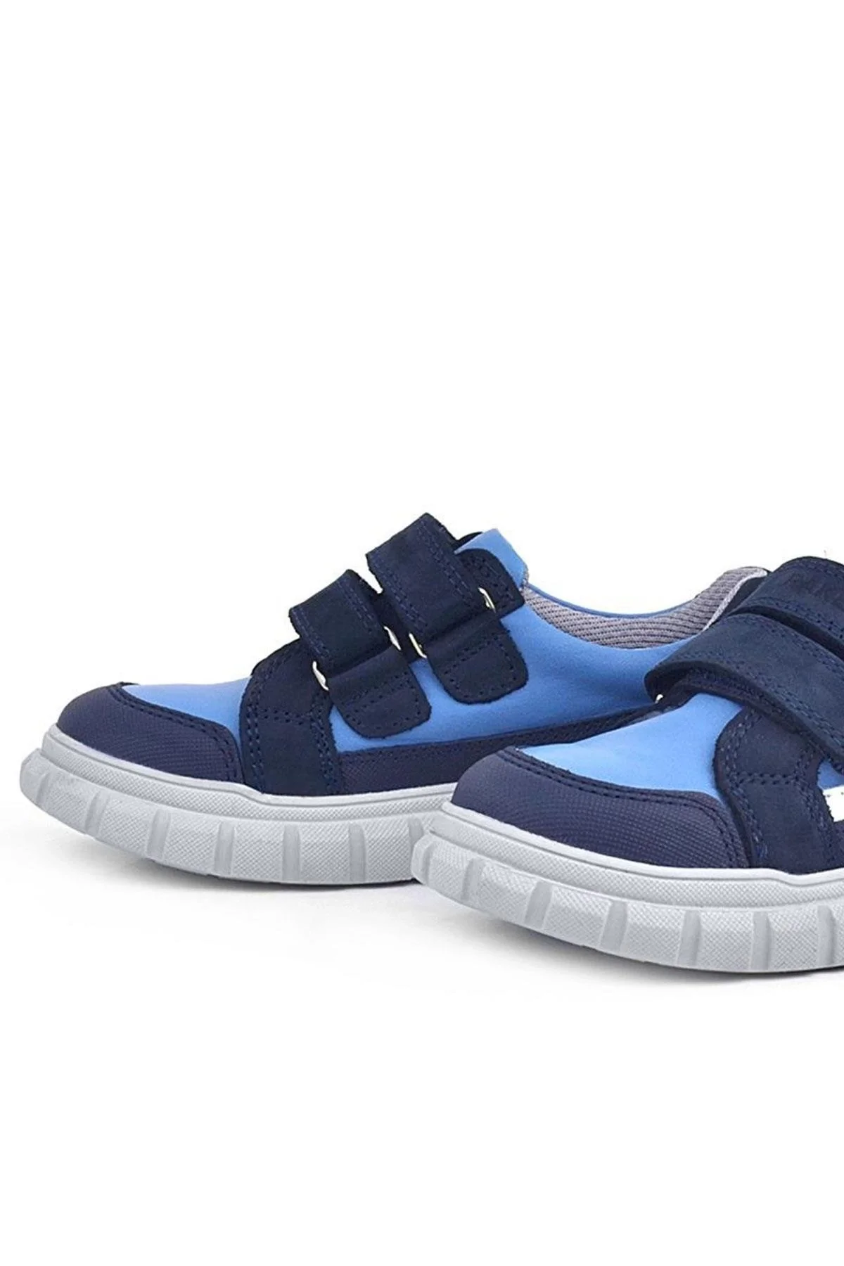 Rakerplus Hakiki Deri Lacivert Mavi Cırtlı Çocuk Günlük Spor Okul Ayakkabı