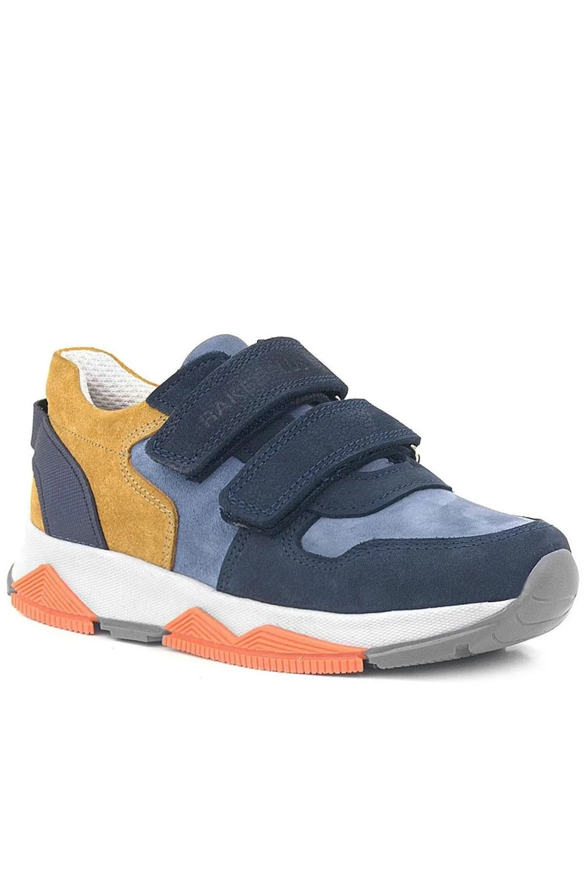 Rakerplus Hakiki Deri Lacivert Taba Çocuk Sneakers Spor Ayakkabı