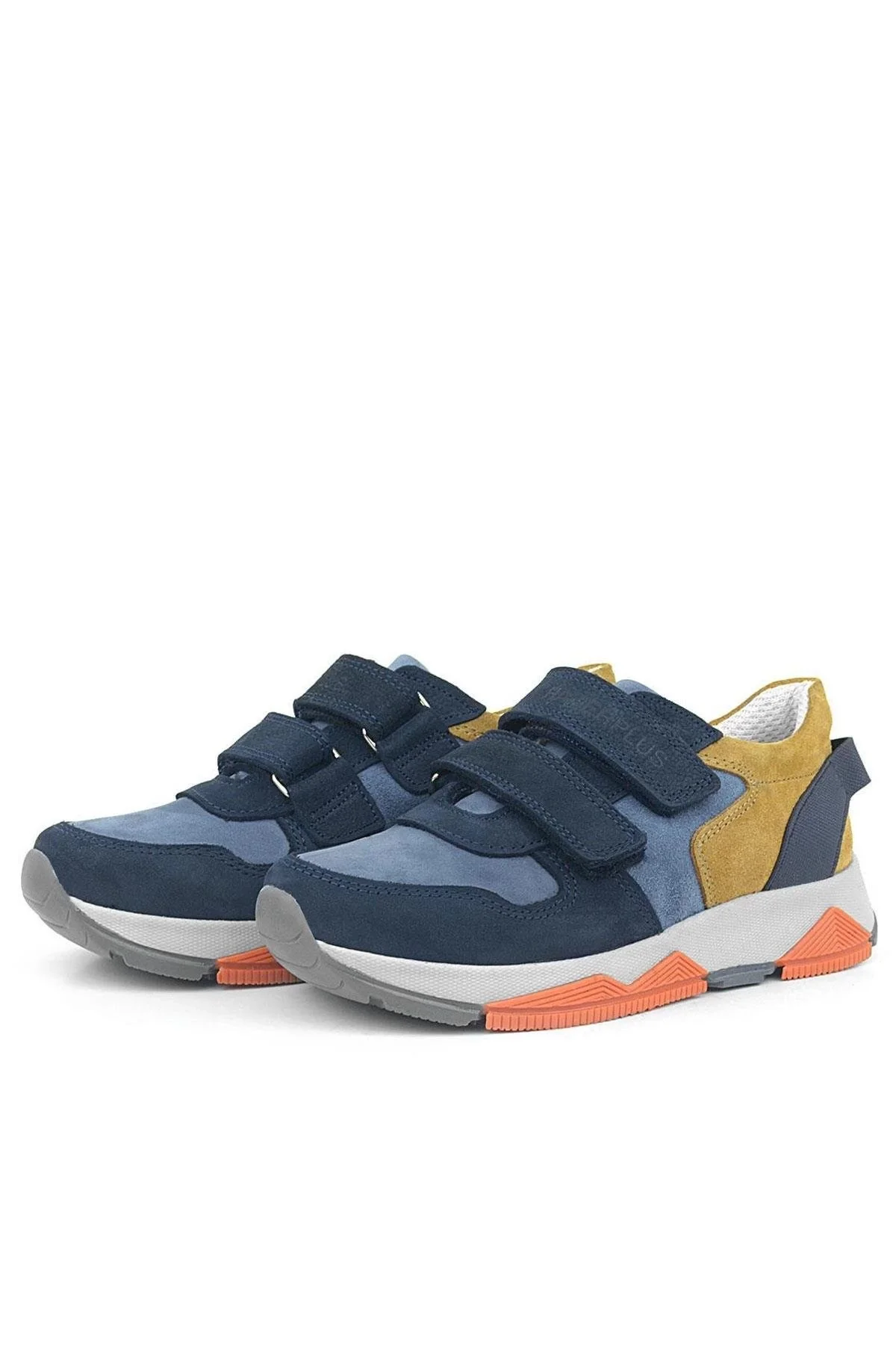 Rakerplus Hakiki Deri Lacivert Taba Çocuk Sneakers Spor Ayakkabı