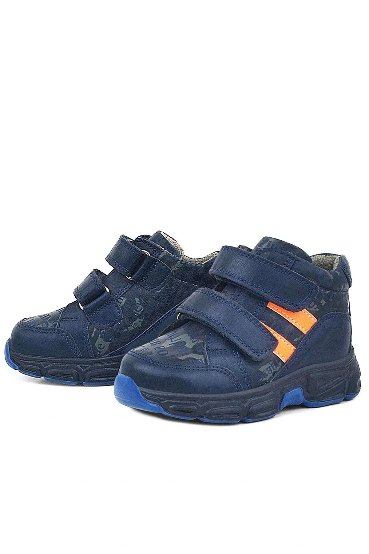 Rakerplus Hakiki Deri Lacivert Turuncu Bebek Spor Bot Ayakkabı